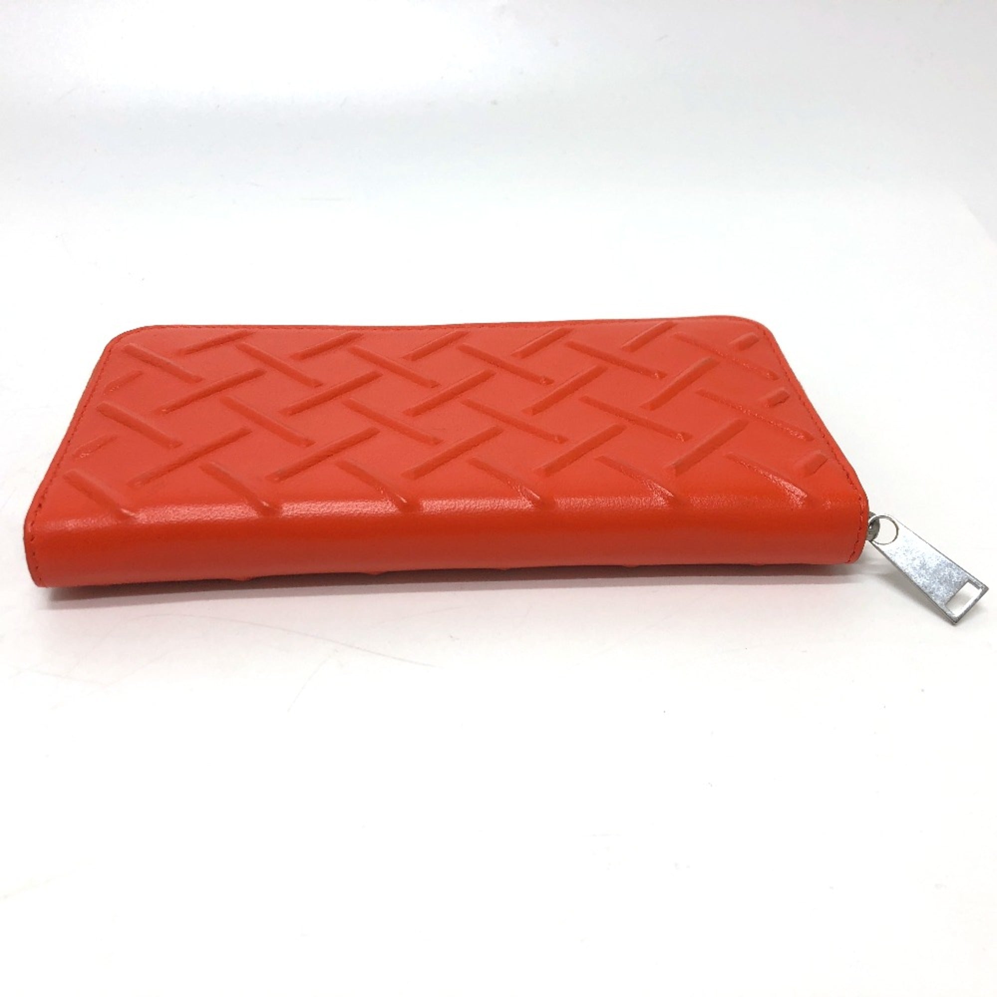 Bottega Veneta Orange Leather Long Wallet (Bi-Fold) (Pre-Owned)