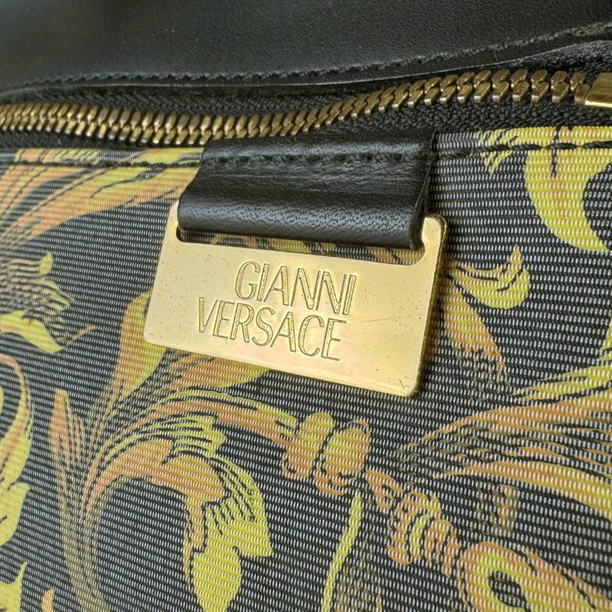 Versace Black Gold Pvc Backpack (Pre-Owned)