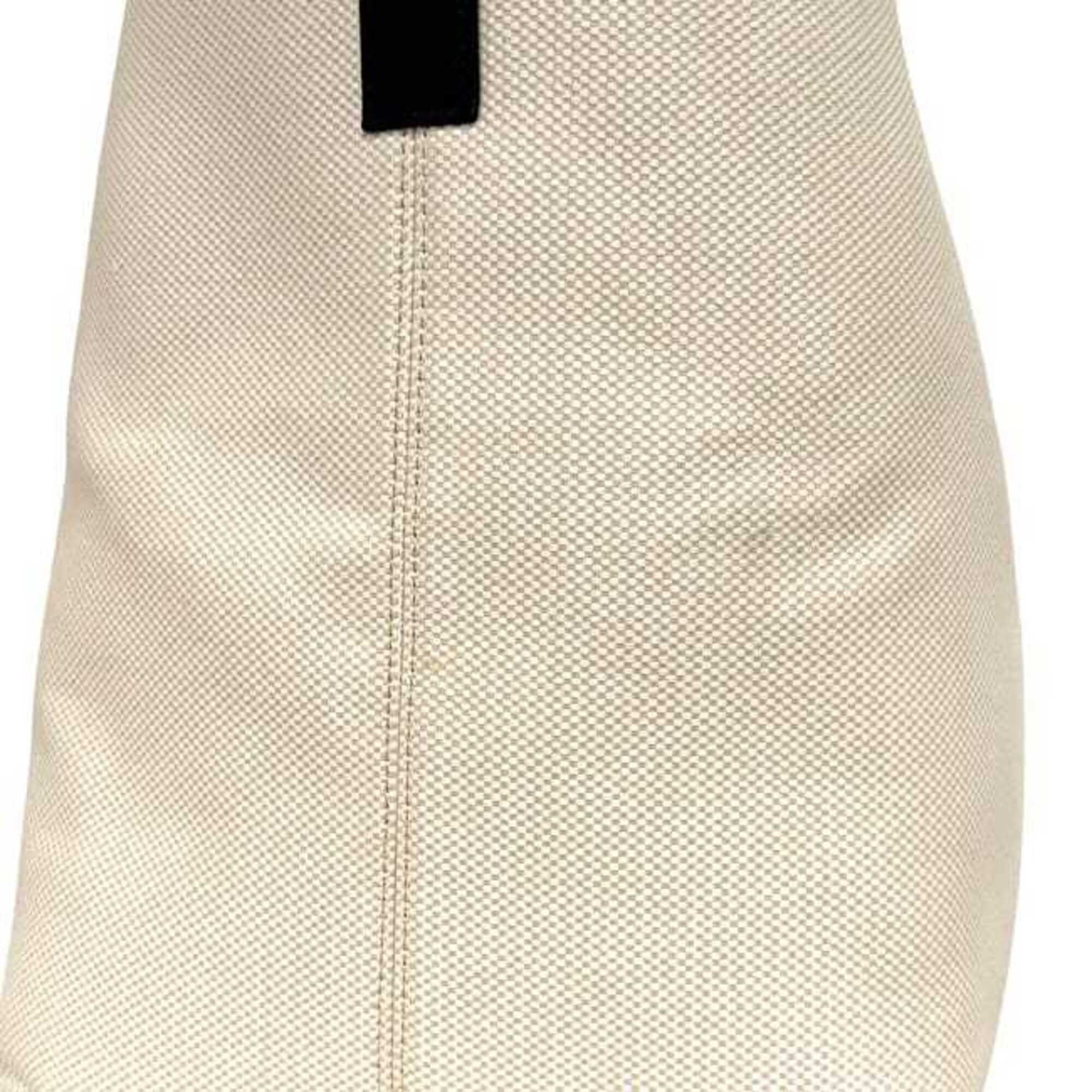 Christian Dior Black White Canvas Leather Tote Bag (Pre-Owned)