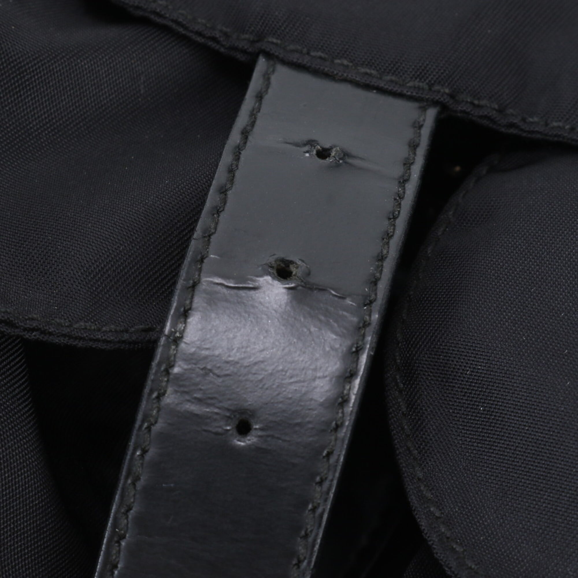 Prada Black Nylon Leather Backpack Handbag (Pre-Owned)