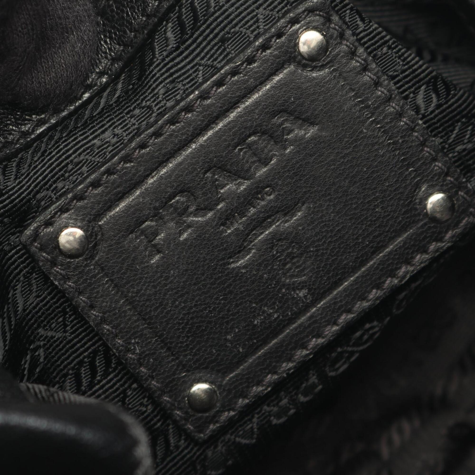 Prada Black Nylon Leather Handbag (Pre-Owned)