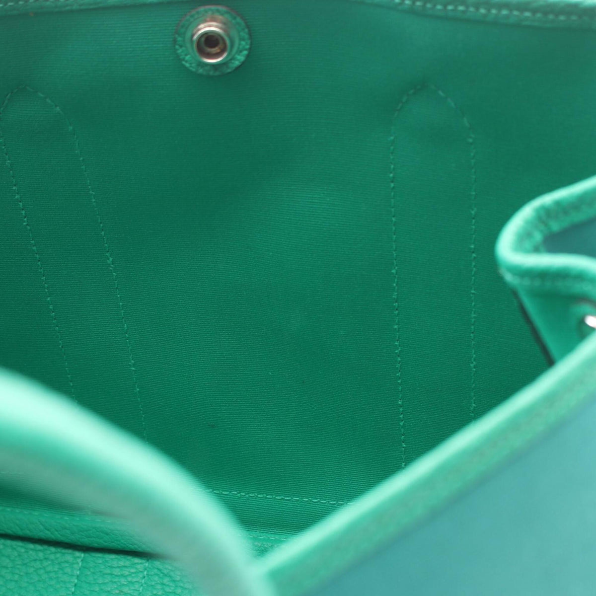 Hermes Green Toile Officier Negonda Leather Handbag Tote Bag (Pre-Owned)