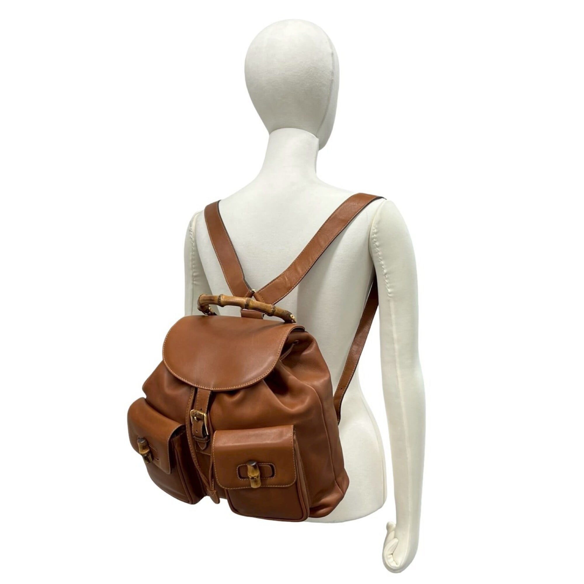 Gucci Brown Leather Backpack (Pre-Owned)