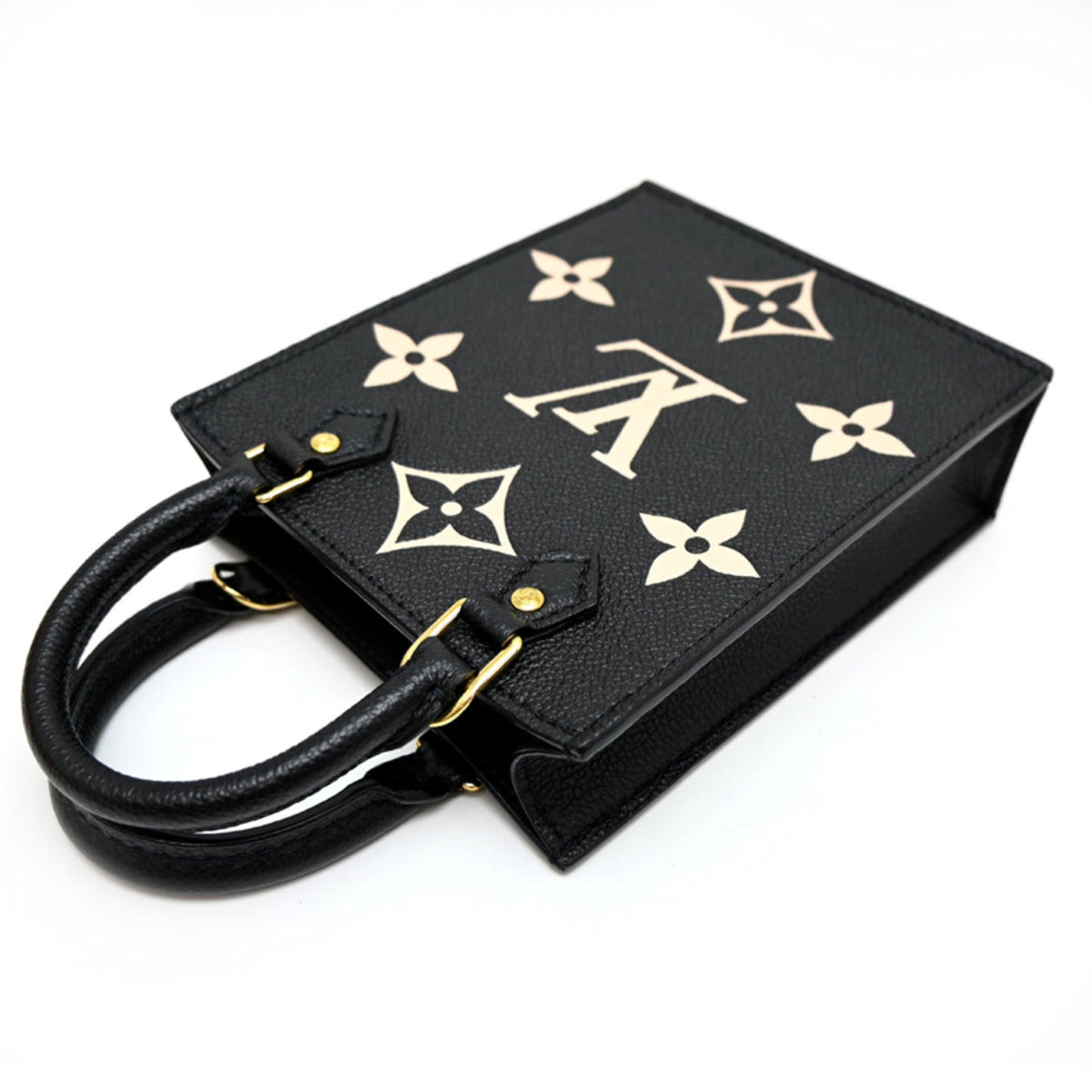 Louis Vuitton Beige Black Monogram Empreinte Handbag (Pre-Owned)