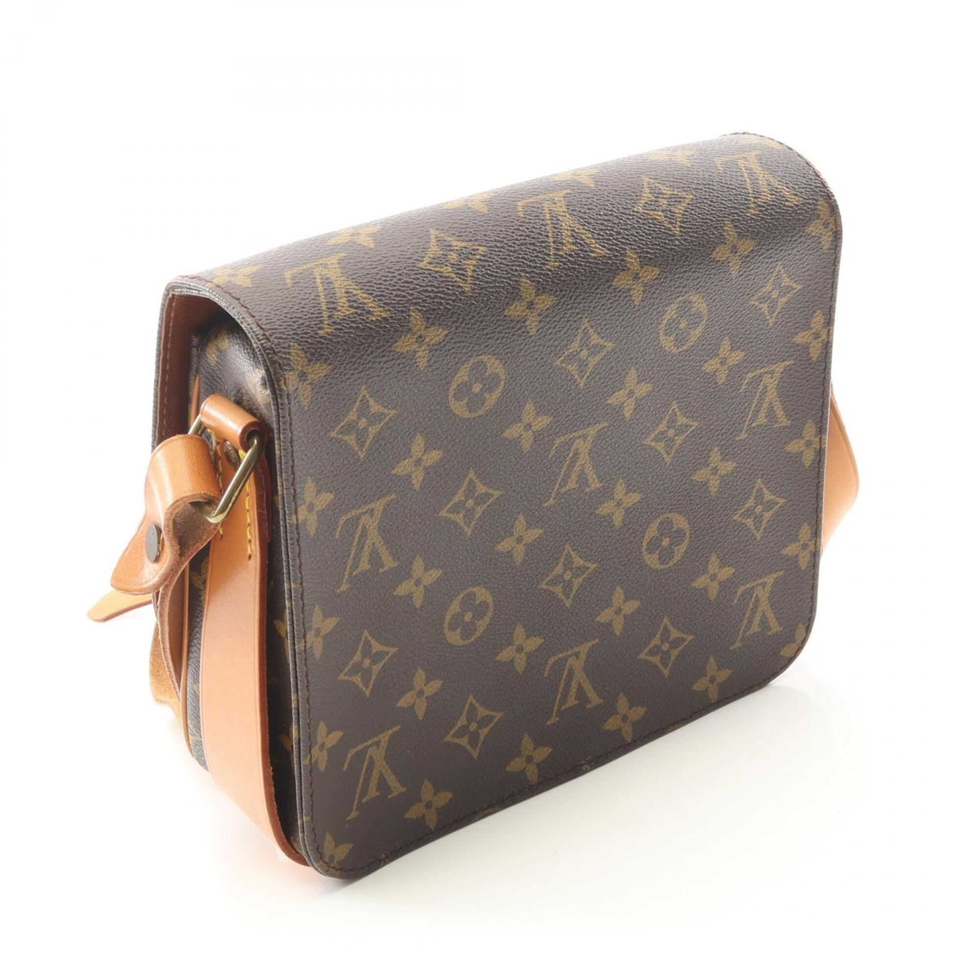 Louis Vuitton Brown Coated Canvas Monogram Leather Handbag Shoulder Bag (Pre-Owned)