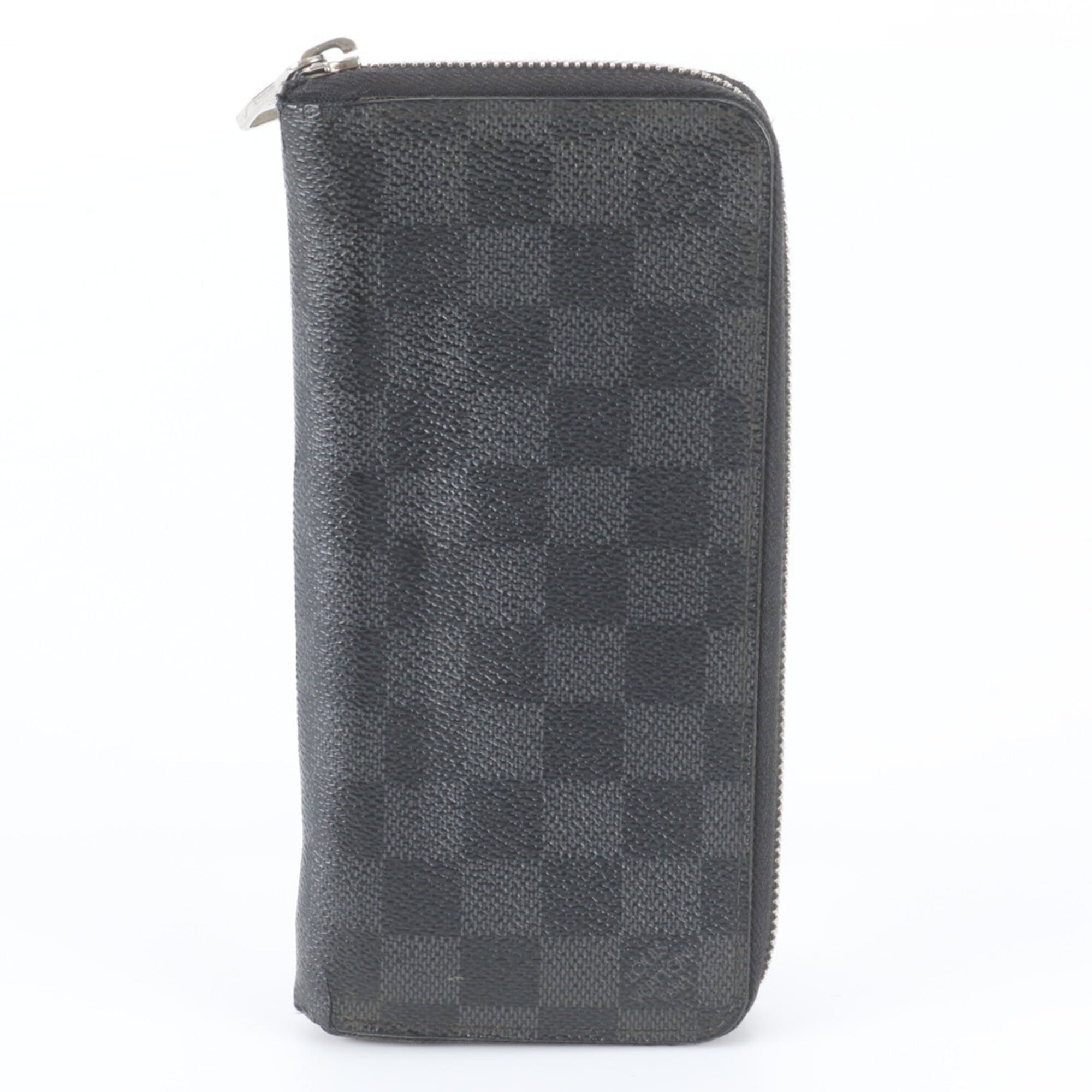 Louis Vuitton Black Leather Coated Canvas Long Wallet (Bi-Fold) (Pre-Owned)