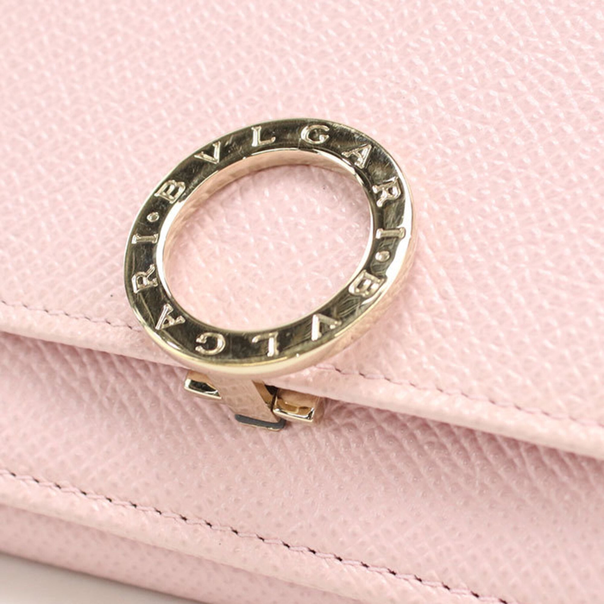 Bvlgari Pink Leather Wallet (Tri-Fold) (Pre-Owned)