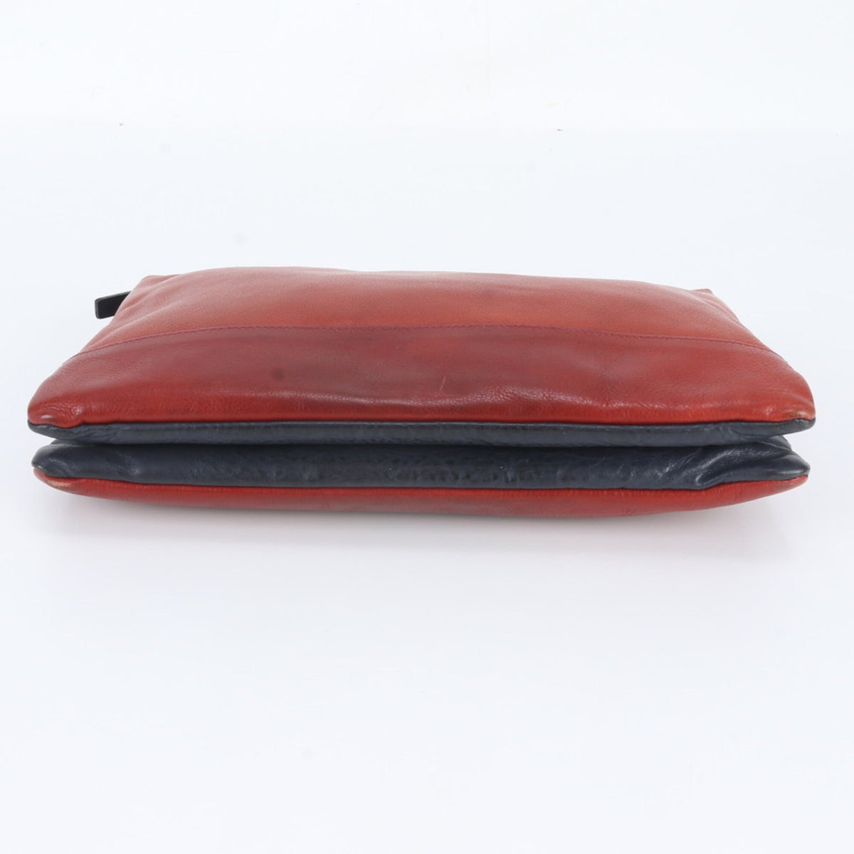 Burberry Red Color Leather Clutch Bag Pouch (Pre-Owned)