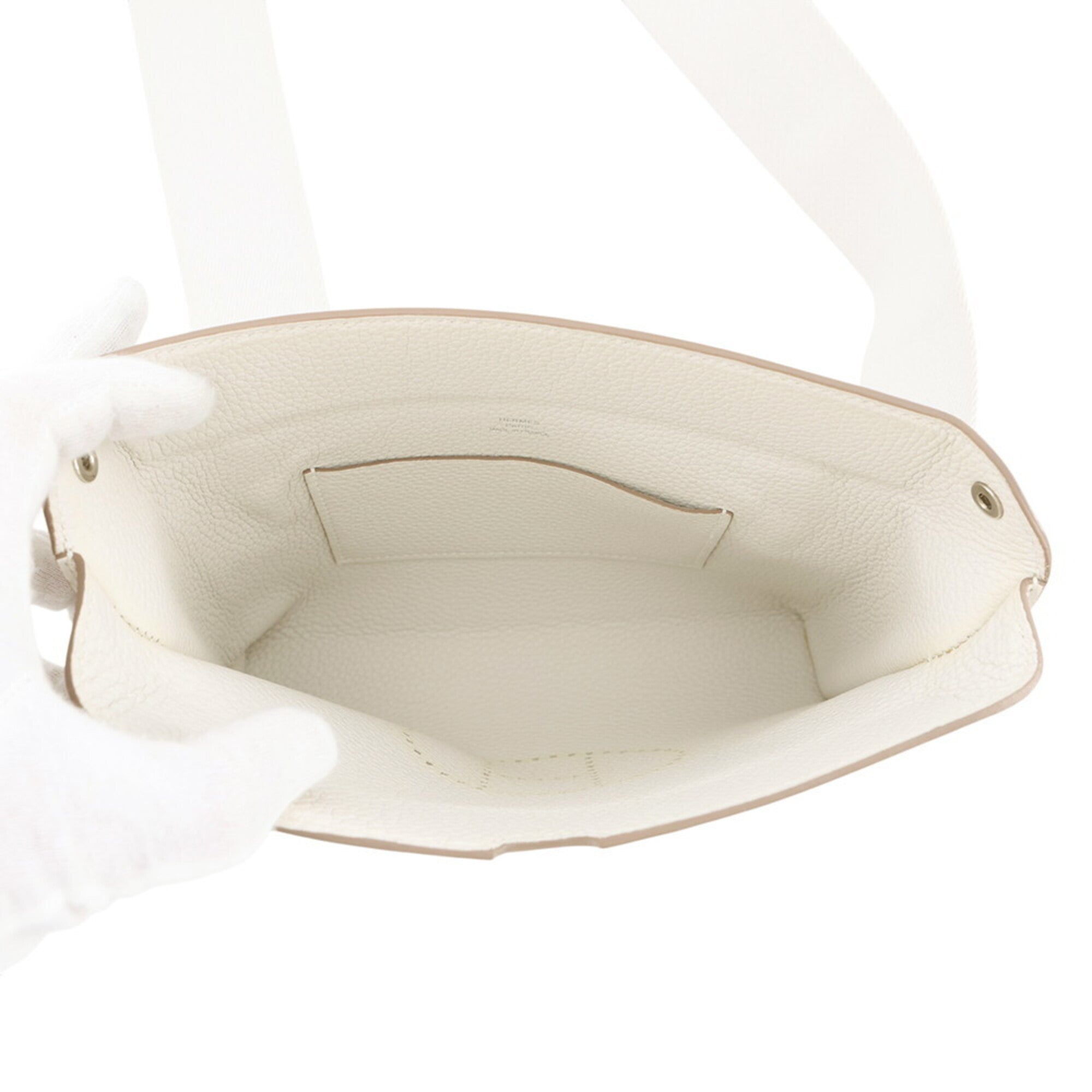 Hermes Kara Silver Togo Leather Handbag Shoulder Bag (Pre-Owned)