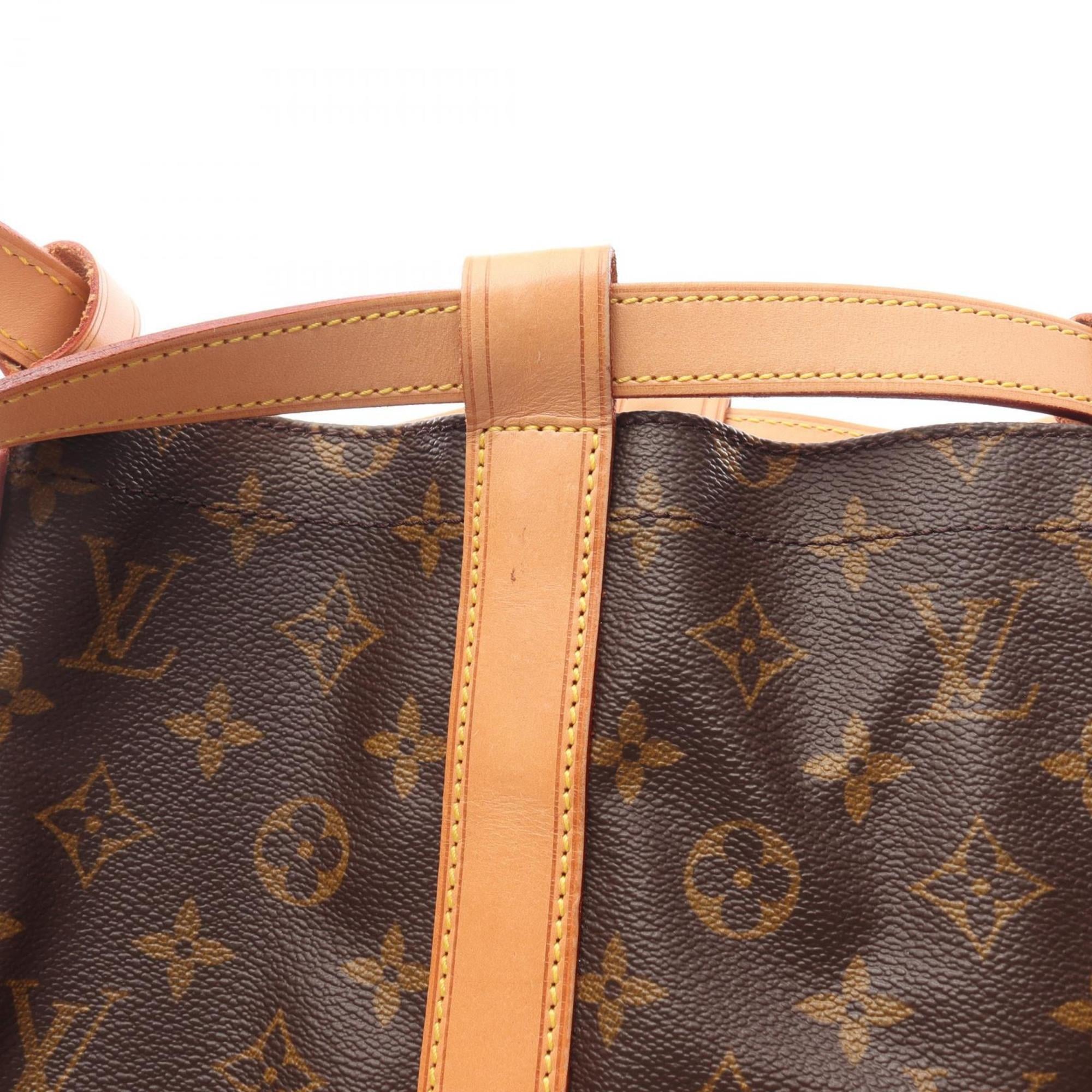 Louis Vuitton Brown Coated Canvas Leather Handbag Shoulder Bag (Pre-Owned)