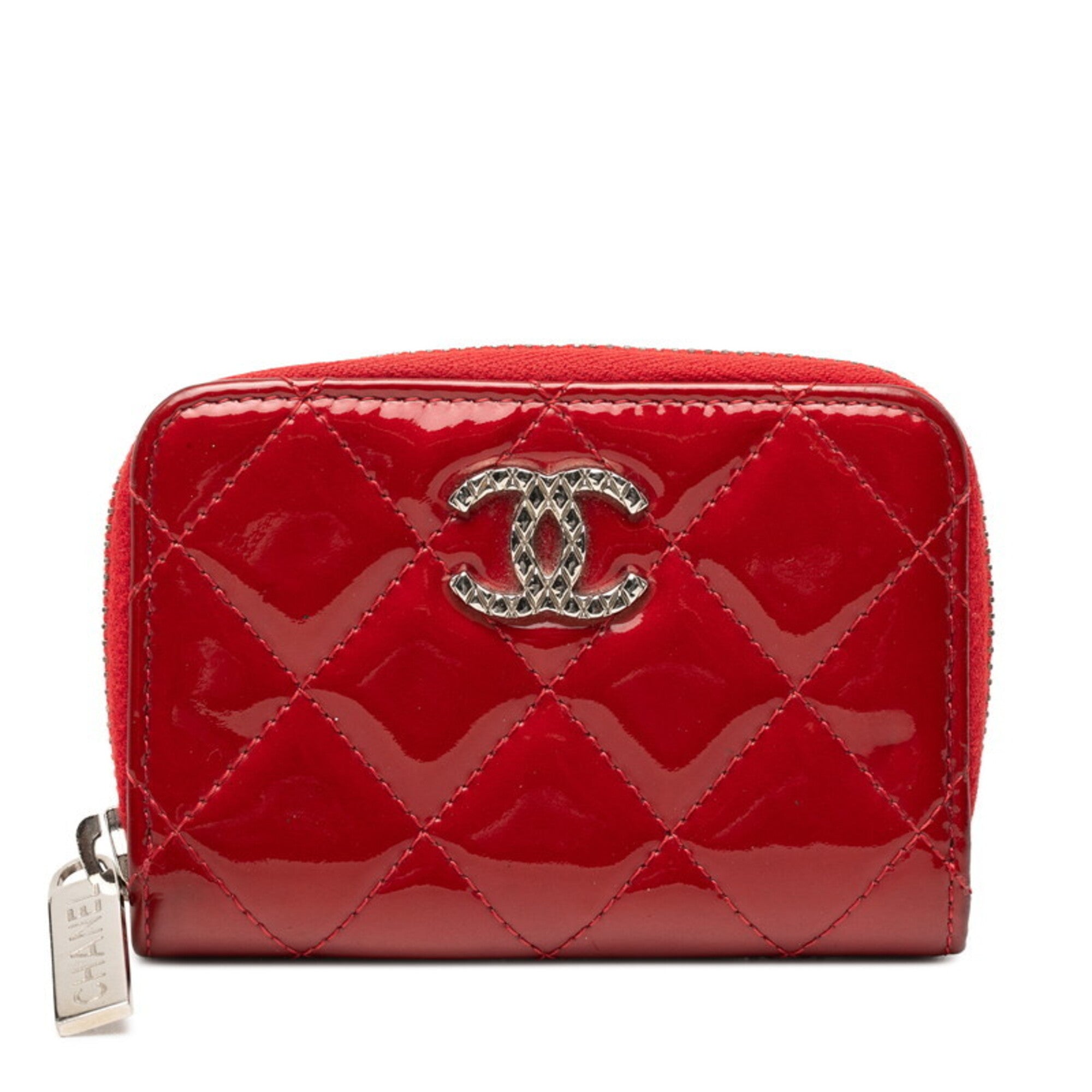 Chanel Red Color Patent Leather Coin Purse/Coin Case (Pre-Owned)