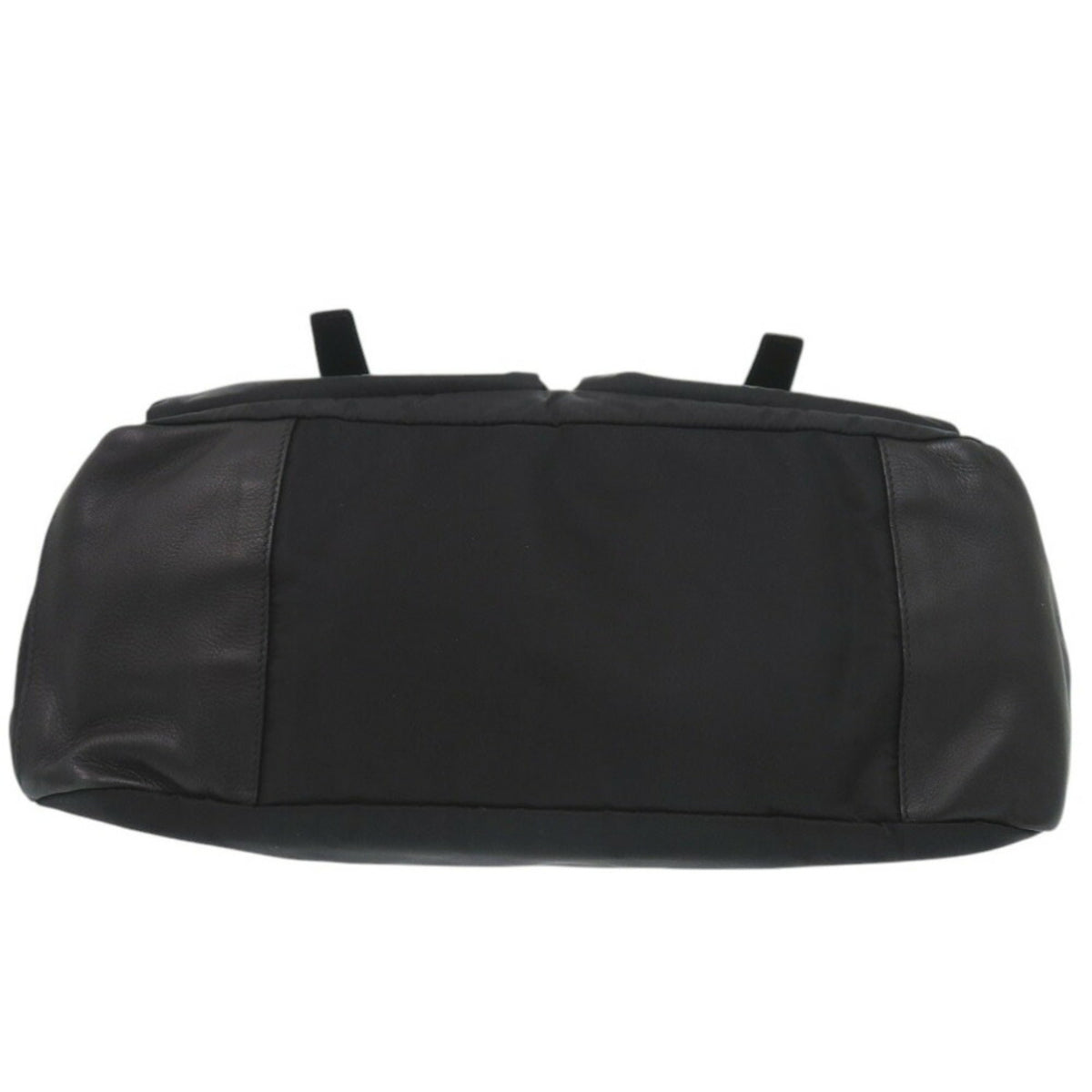 Prada Nero Leather Nylon Messenger Bag Shoulder Bag (Pre-Owned)