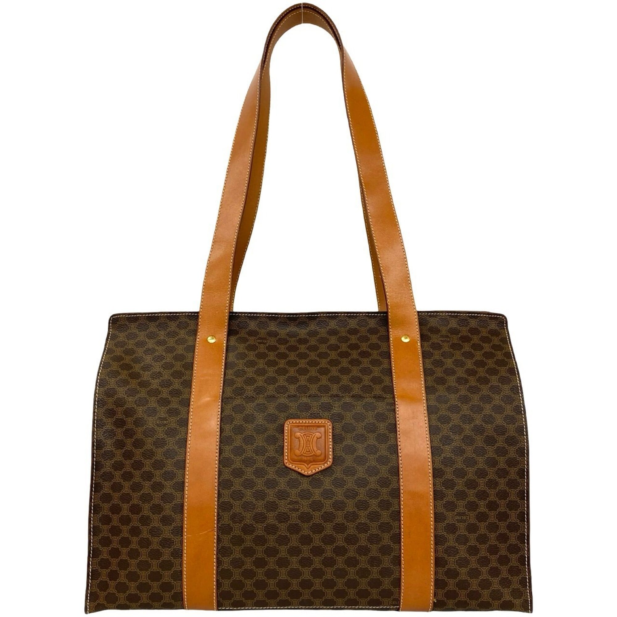 Celine Brown Pvc Leather Handbag Shoulder Bag Tote Bag (Pre-Owned)