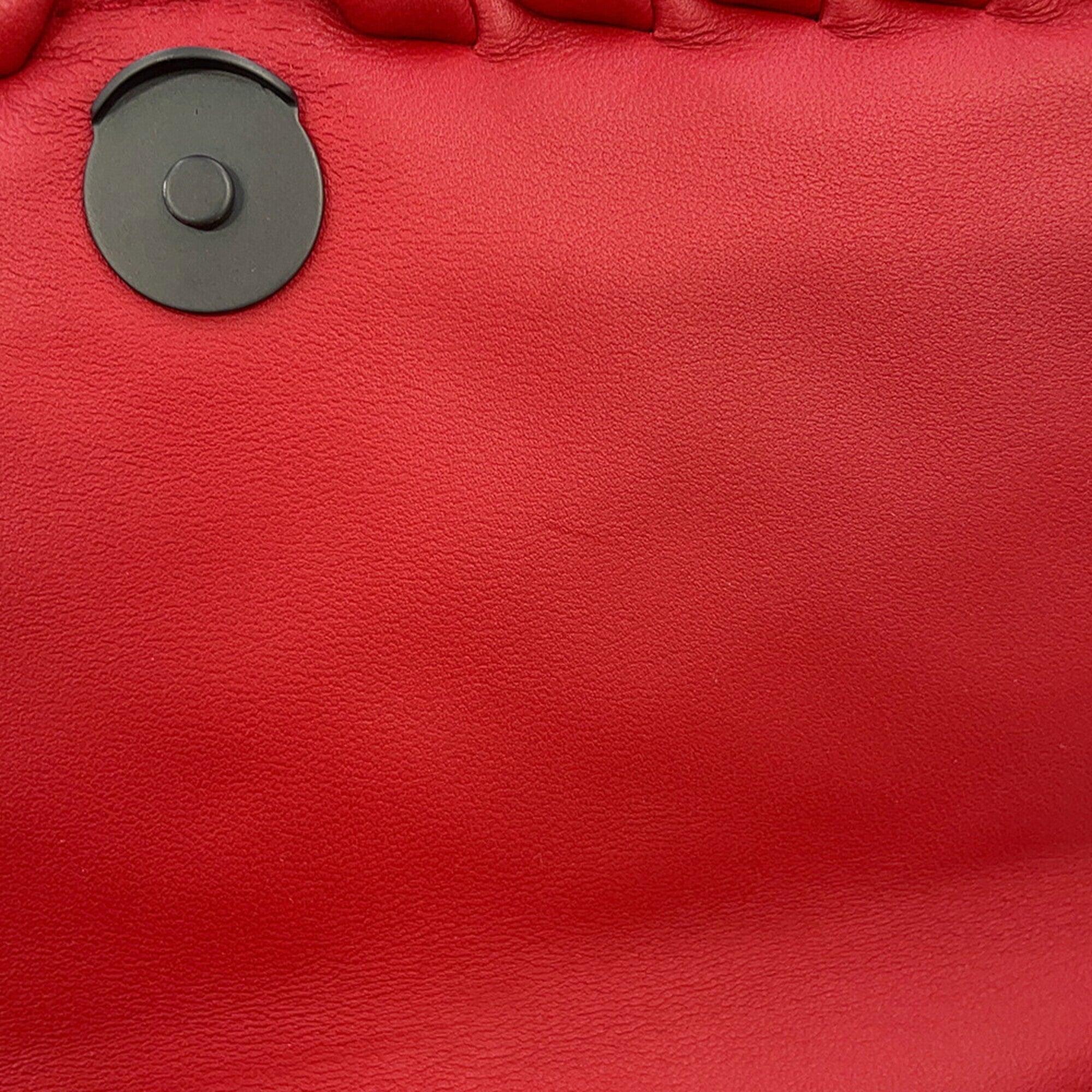 Bottega Veneta Red Color Leather Handbag Shoulder Bag (Pre-Owned)