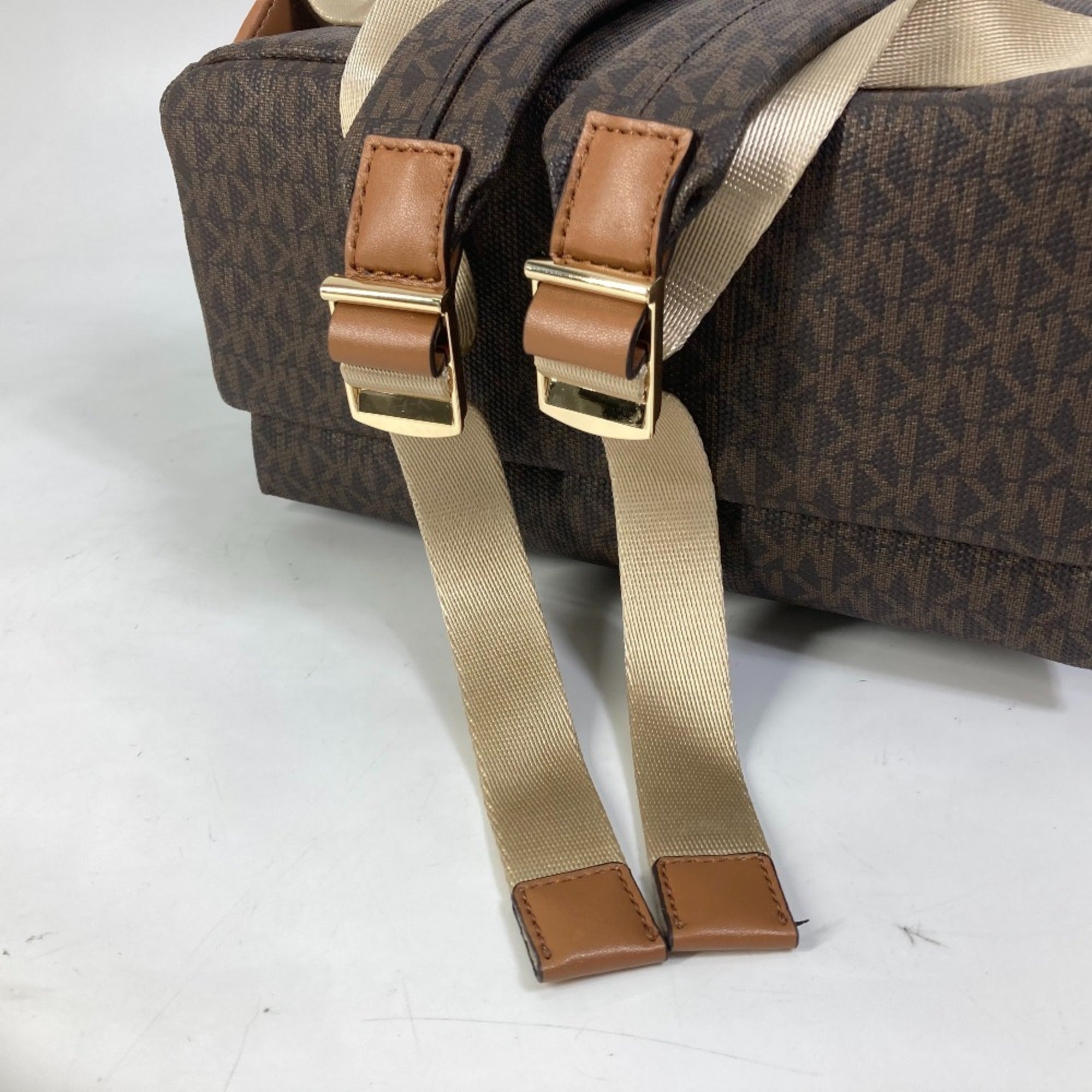 Michael Kors Brown Pvc Leather Backpack (Pre-Owned)