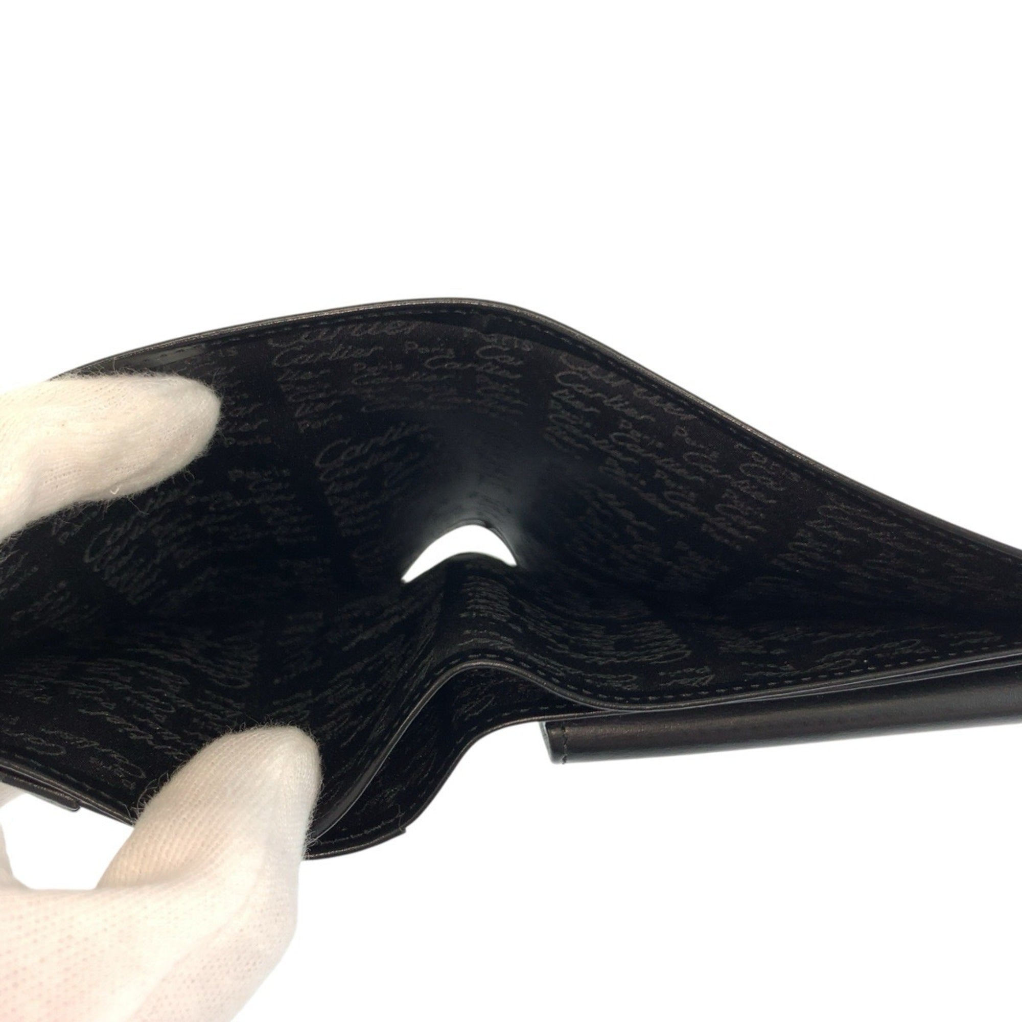 Cartier Black Leather Wallet (Bi-Fold) (Pre-Owned)