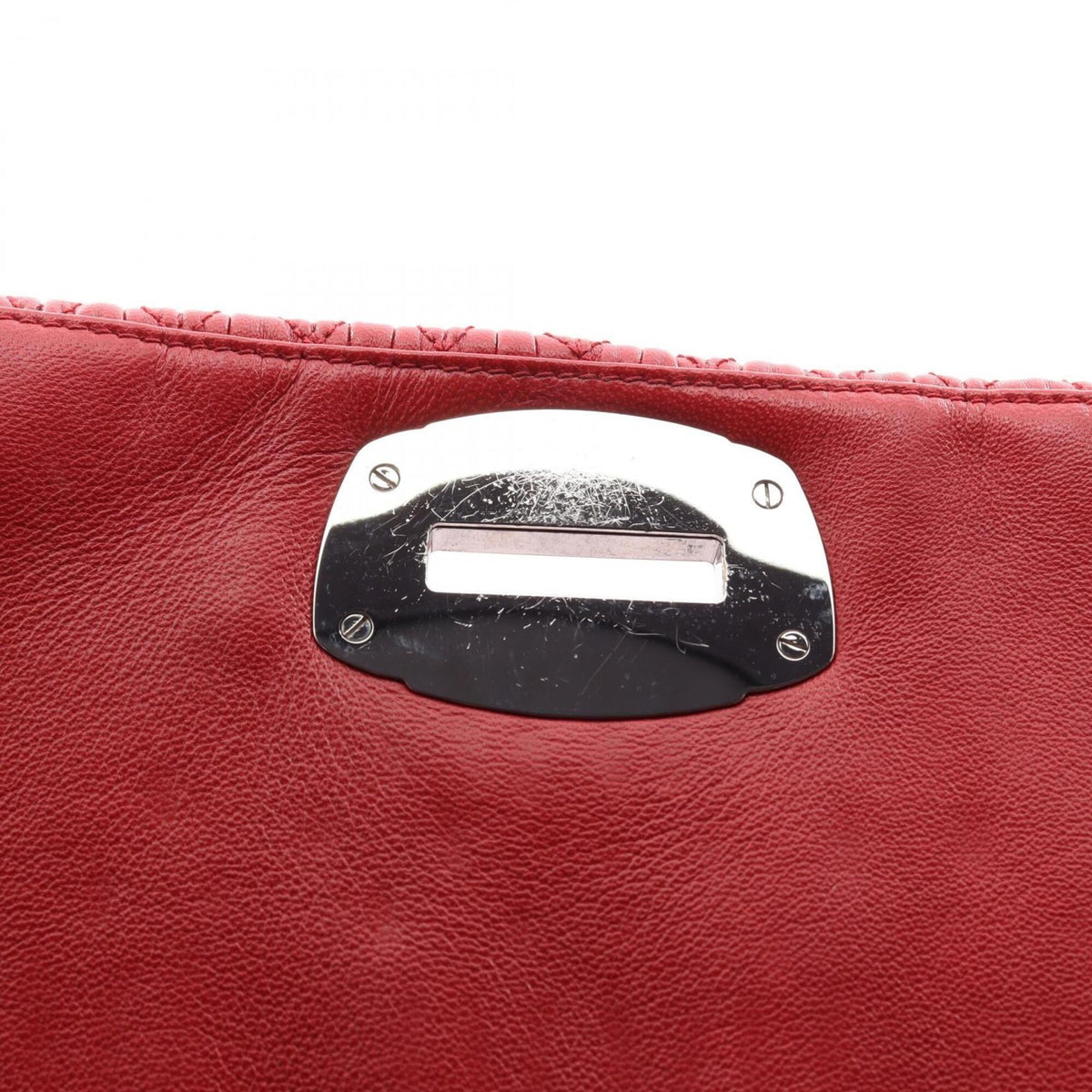 Miu Miu Matelasse Red Color Leather Handbag Shoulder Bag (Pre-Owned)