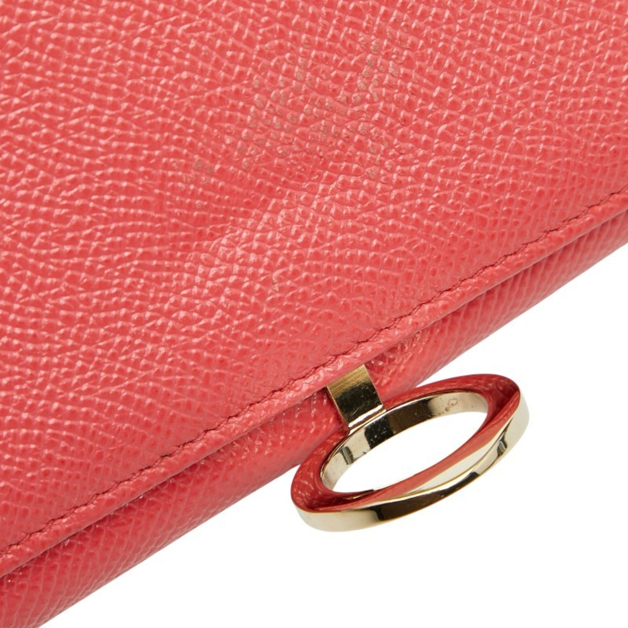 Bvlgari Pink Leather Long Wallet (Bi-Fold) (Pre-Owned)