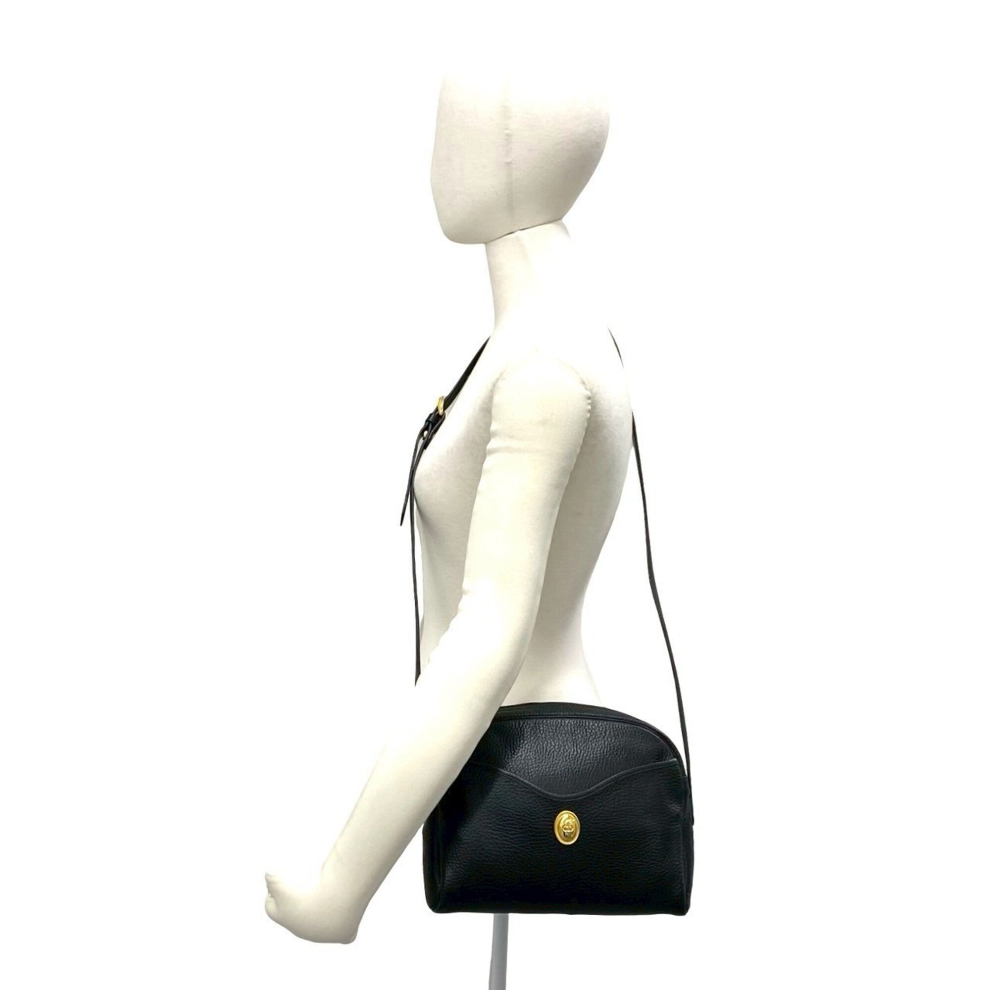 Christian Dior Black Leather Pochette Shoulder Bag (Pre-Owned)