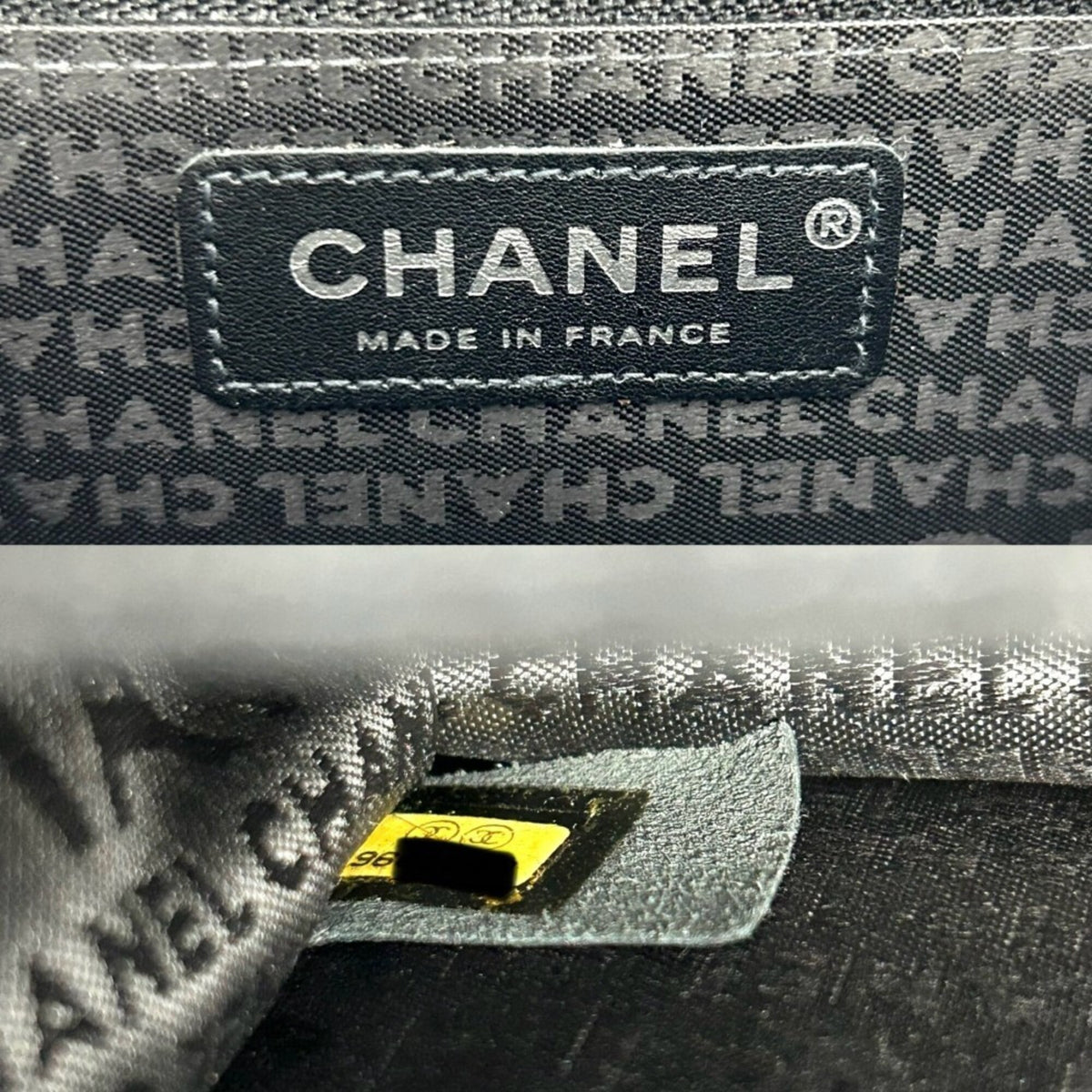 Chanel Matelasse Black Canvas Leather Shoulder Bag (Pre-Owned)
