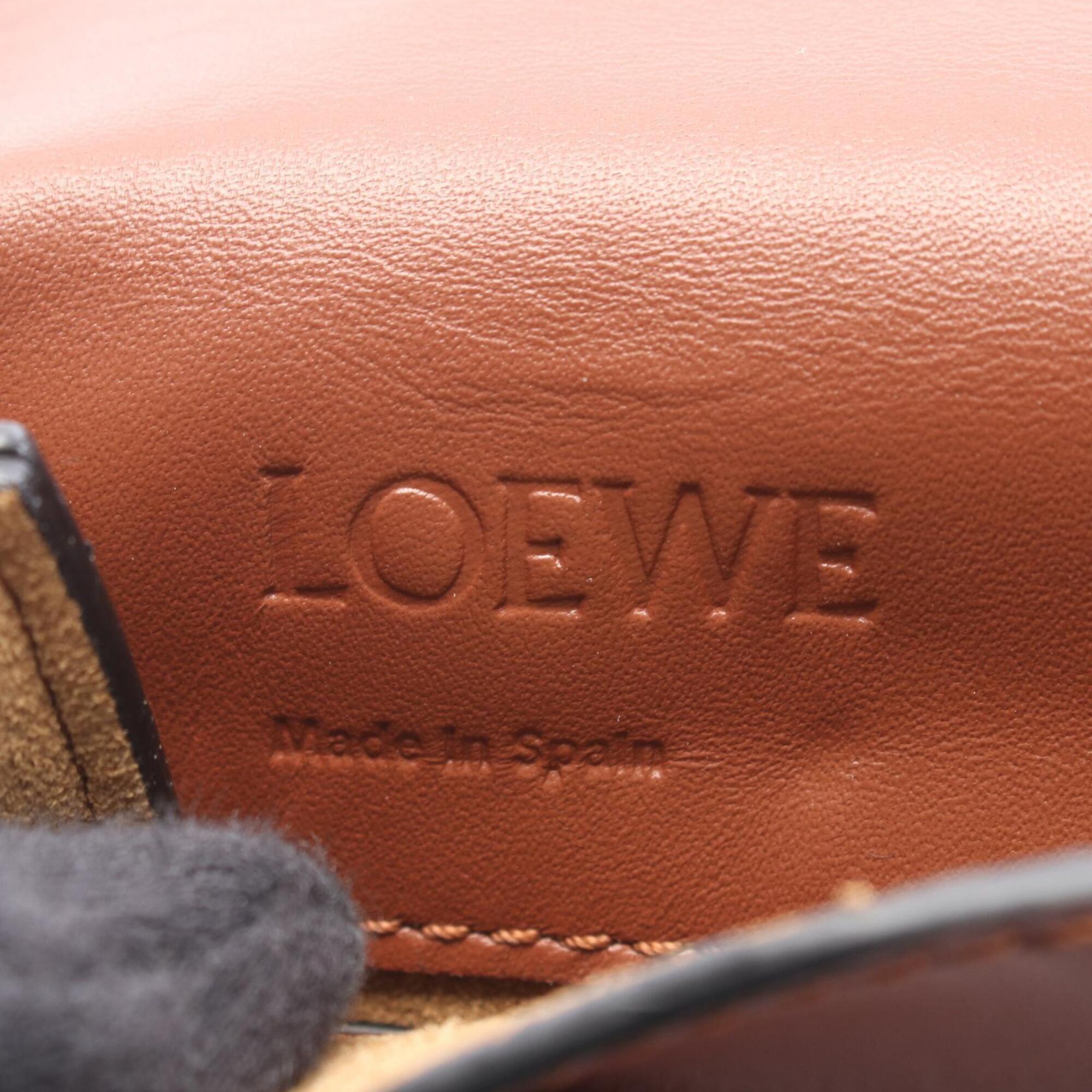 Loewe Brown Leather Handbag Shoulder Bag Sling Bag (Pre-Owned)