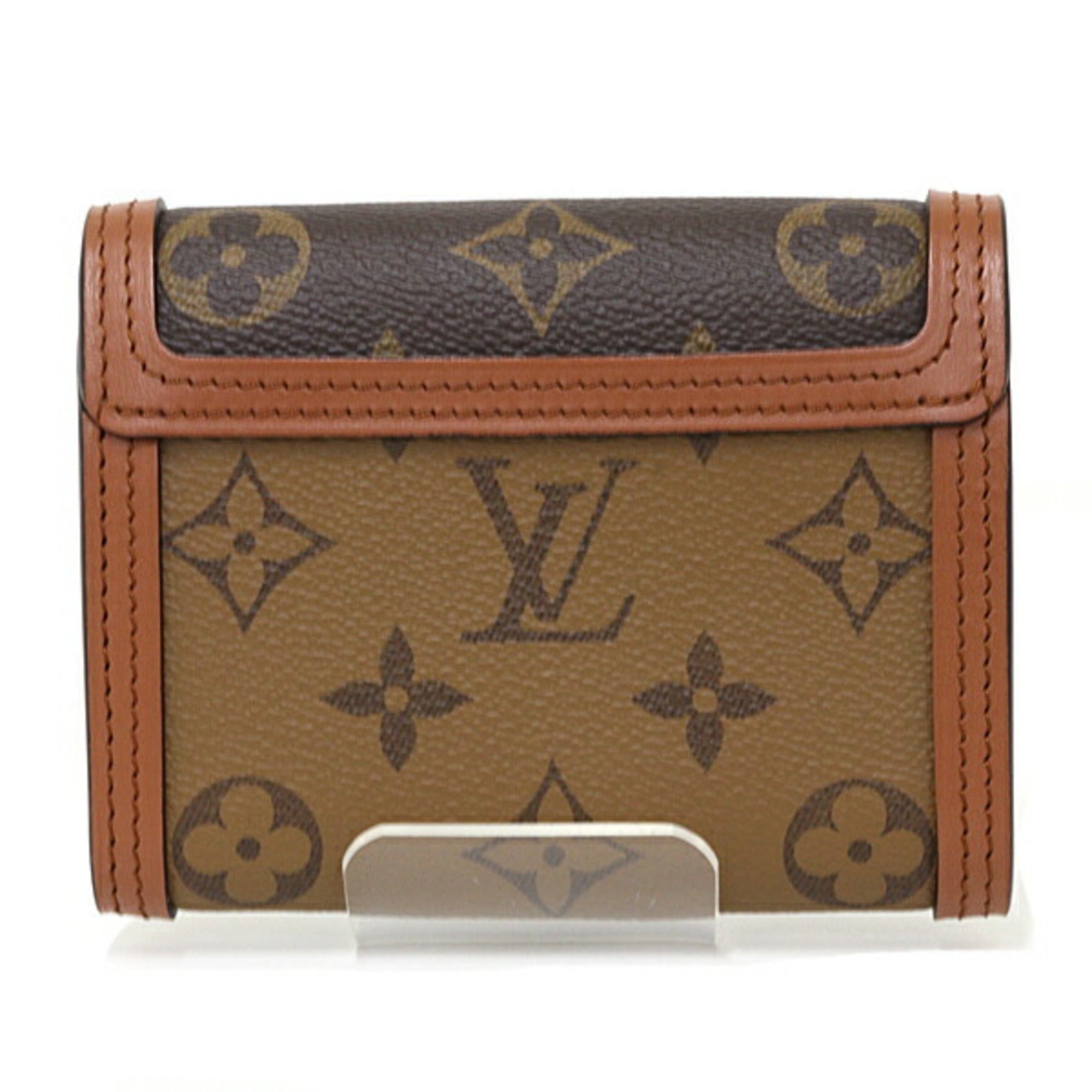 Louis Vuitton Monogram Reverse Brown Light Brown Monogram Reverse Monogram Canvas Leather Wallet (Tri-Fold) (Pre-Owned)