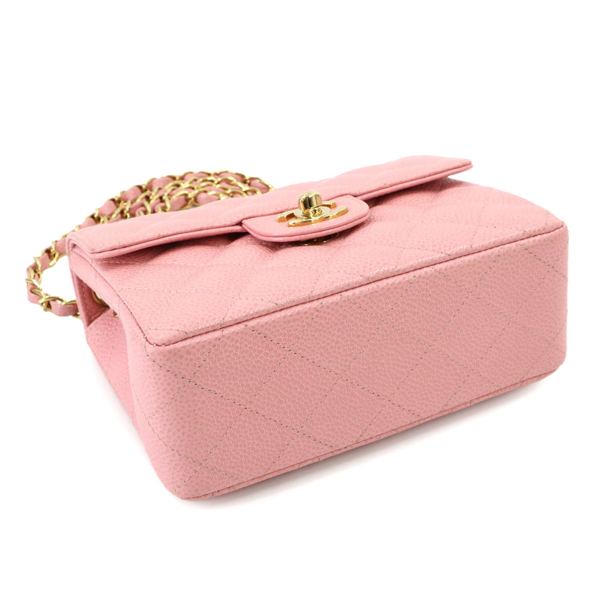 Chanel Pink Grained Calfskin Handbag Shoulder Bag (Pre-Owned)