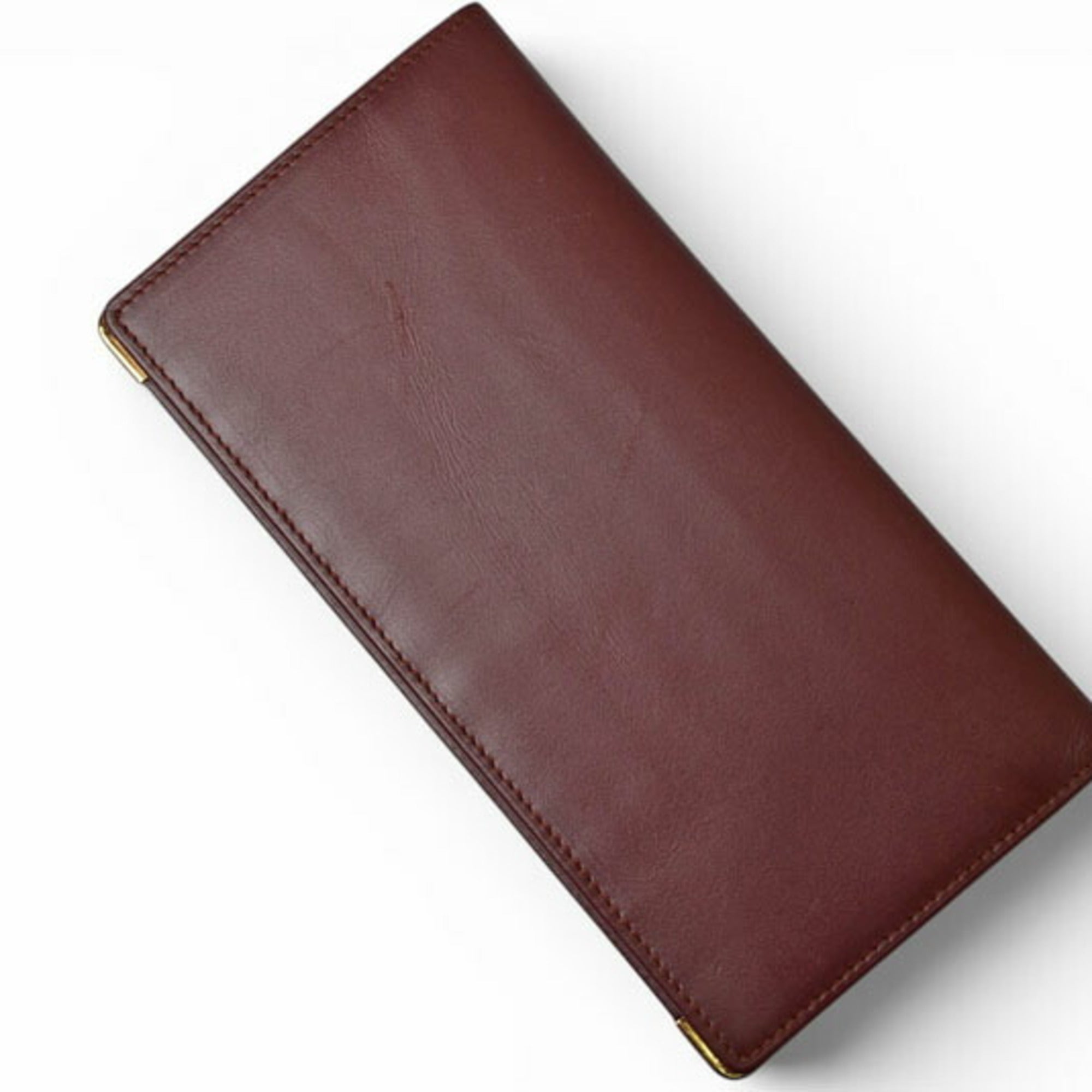 Cartier Must Bordeaux Leather Long Wallet (Bi-Fold) (Pre-Owned)