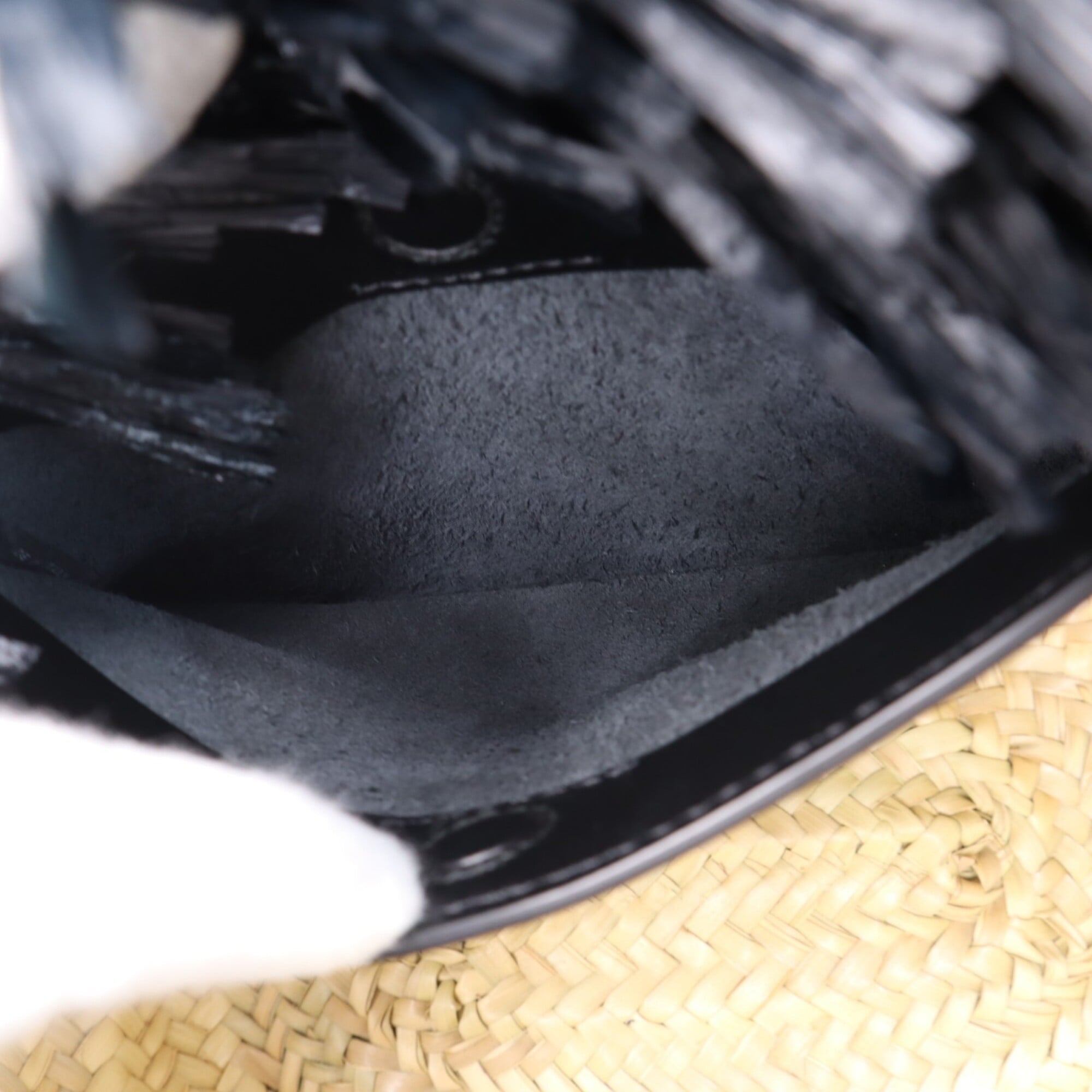 Miu Miu Black Straw Leather Handbag (Pre-Owned)