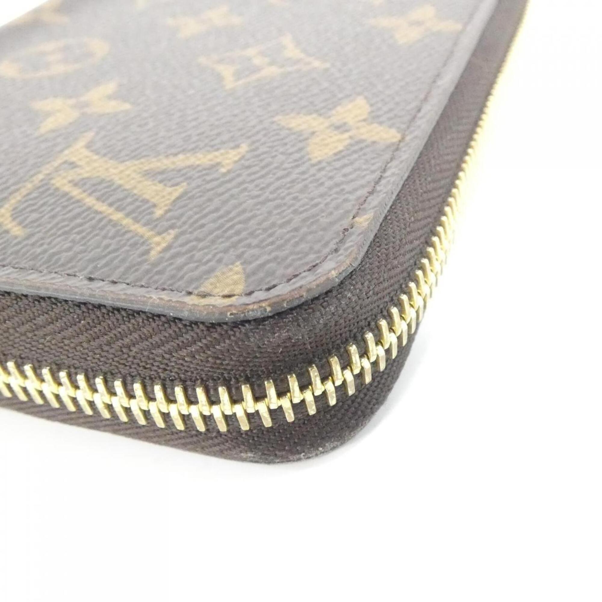 Louis Vuitton Monogram Fuchsia Marron Coated Canvas Long Wallet (Bi-Fold) (Pre-Owned)