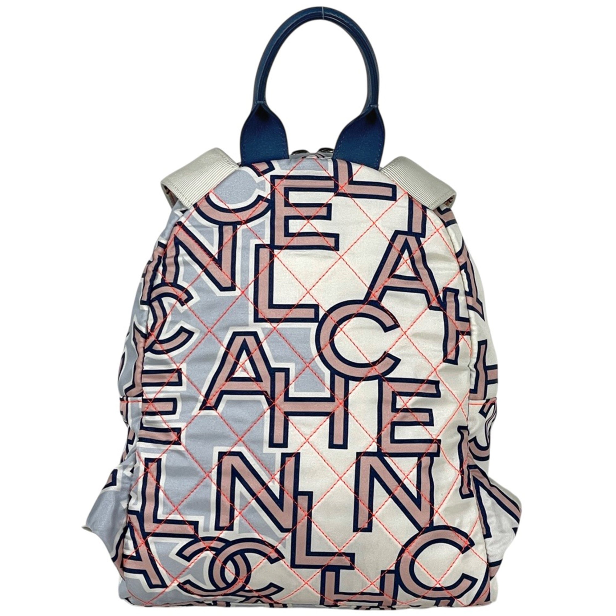 Chanel Matelasse Blue Nylon Leather Backpack (Pre-Owned)