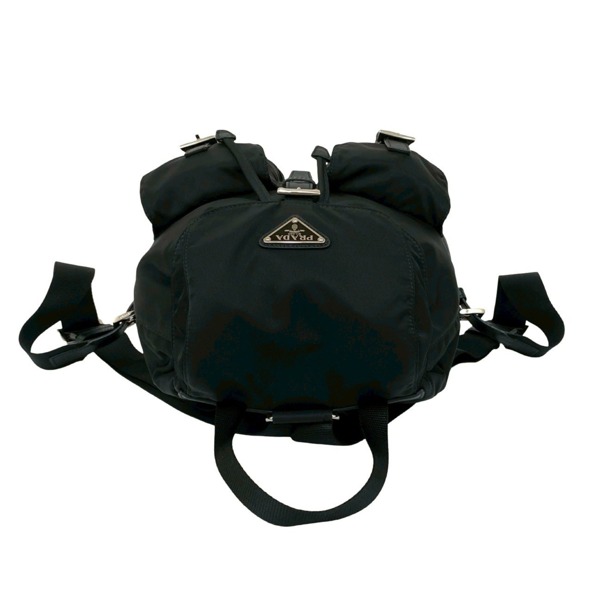 Prada Black Nylon Leather Backpack (Pre-Owned)