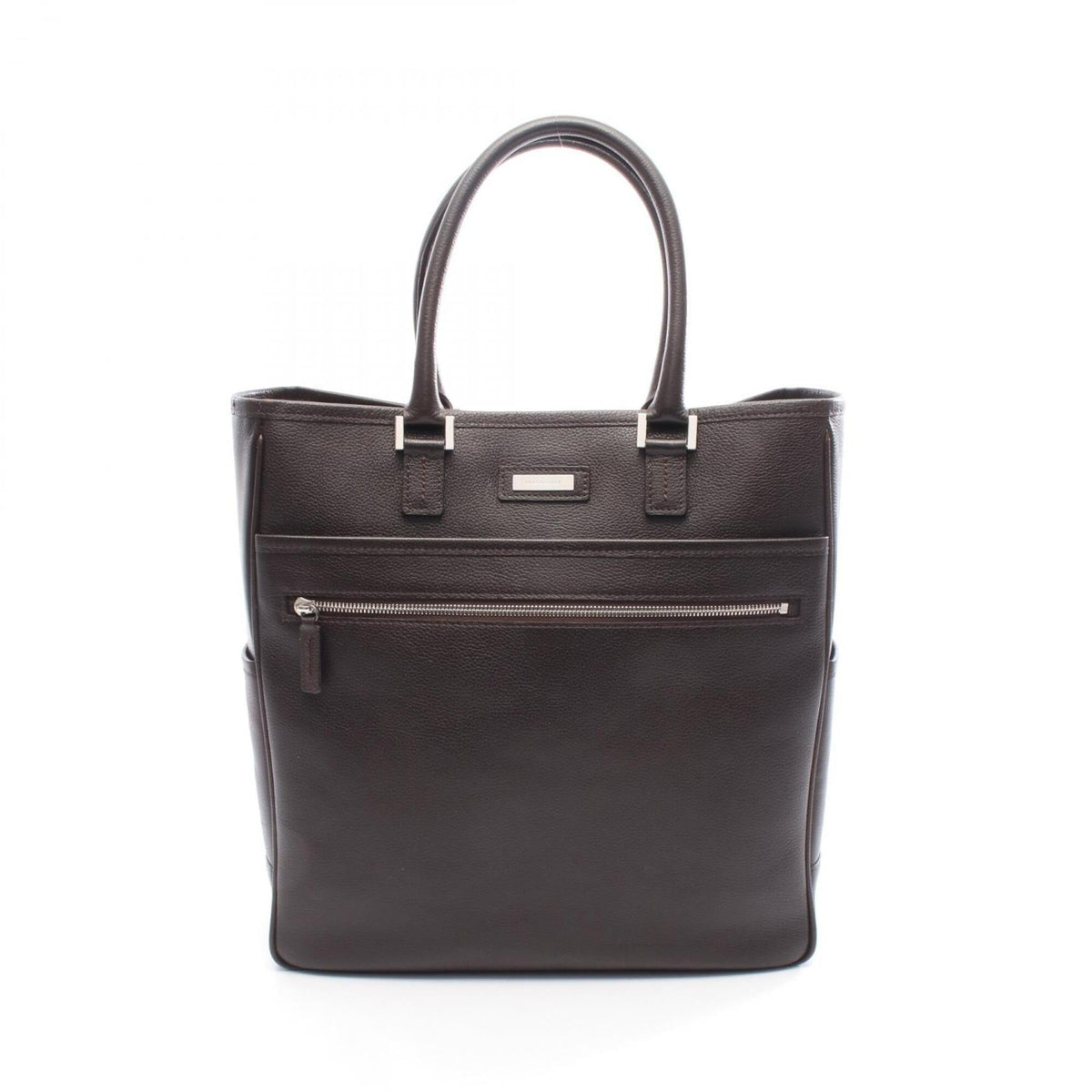 Burberry Brown Leather Handbag Tote Bag (Pre-Owned)