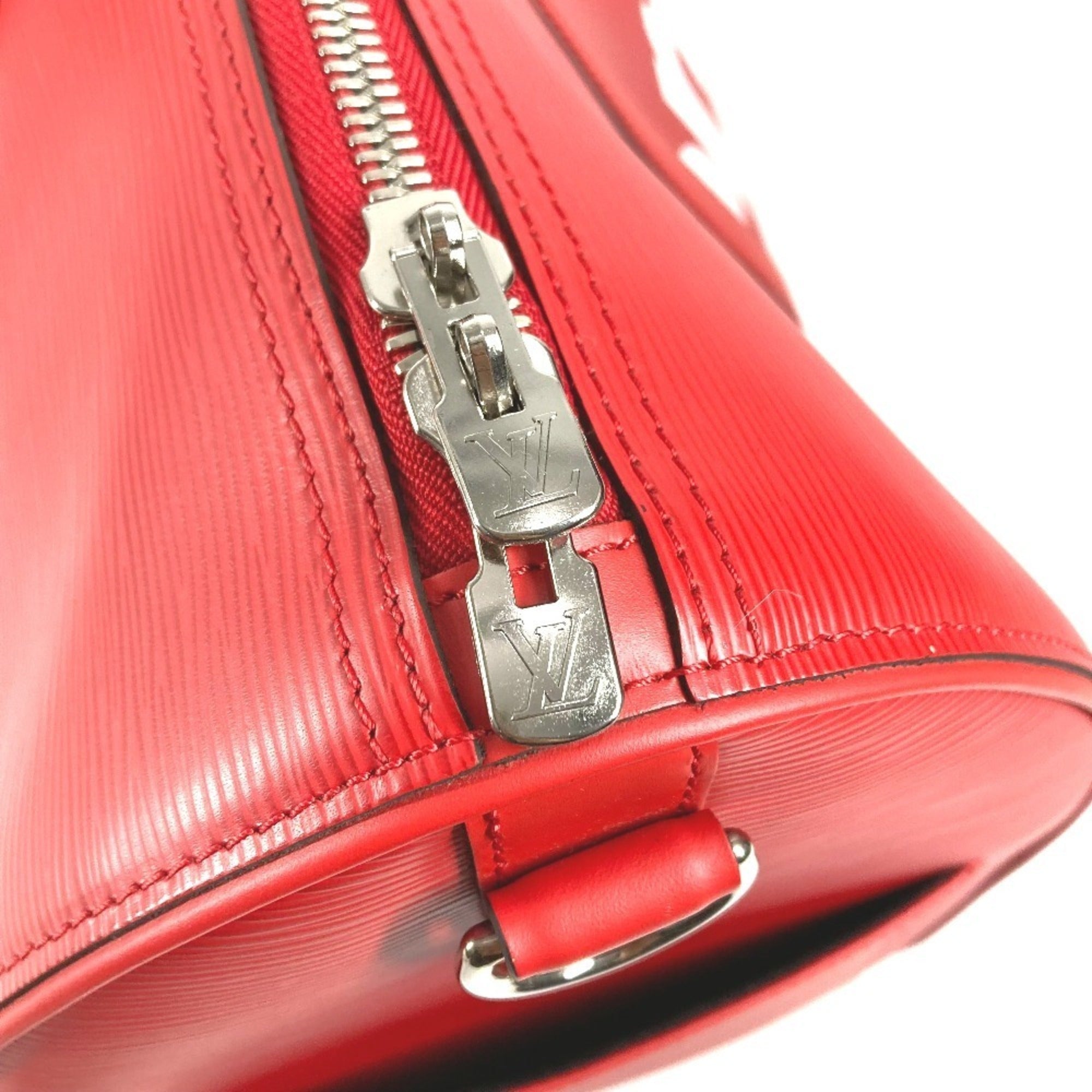 Louis Vuitton Red Color White Epi Leather Boston Bag (Pre-Owned)