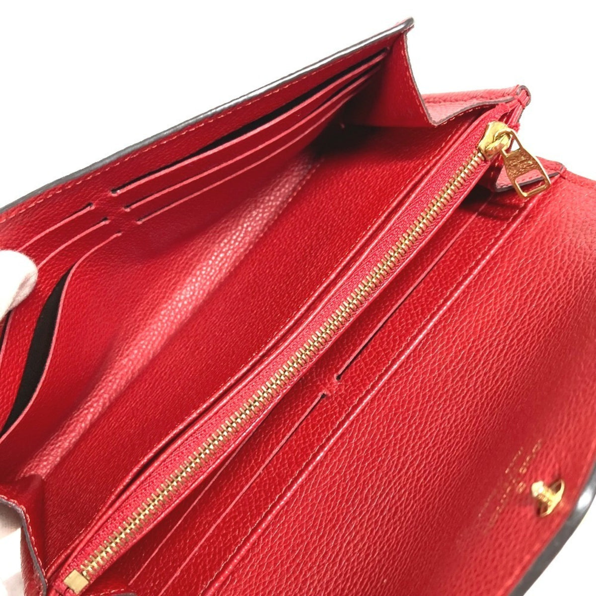 Louis Vuitton Red Color Monogram Empreinte Long Wallet (Bi-Fold) (Pre-Owned)