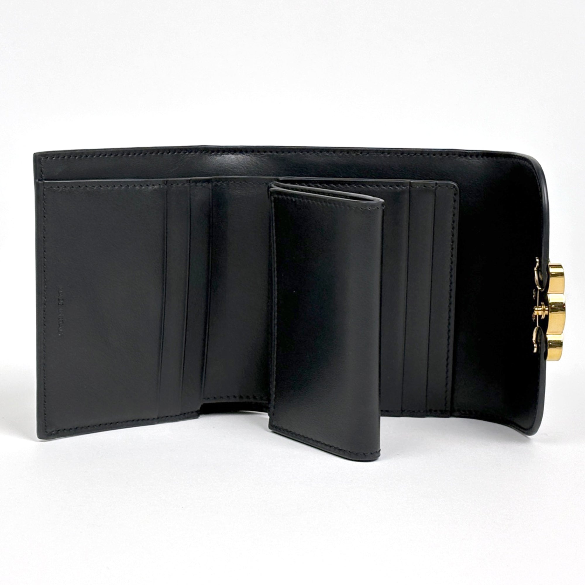 Celine Black Leather Wallet (Tri-Fold) (Pre-Owned)