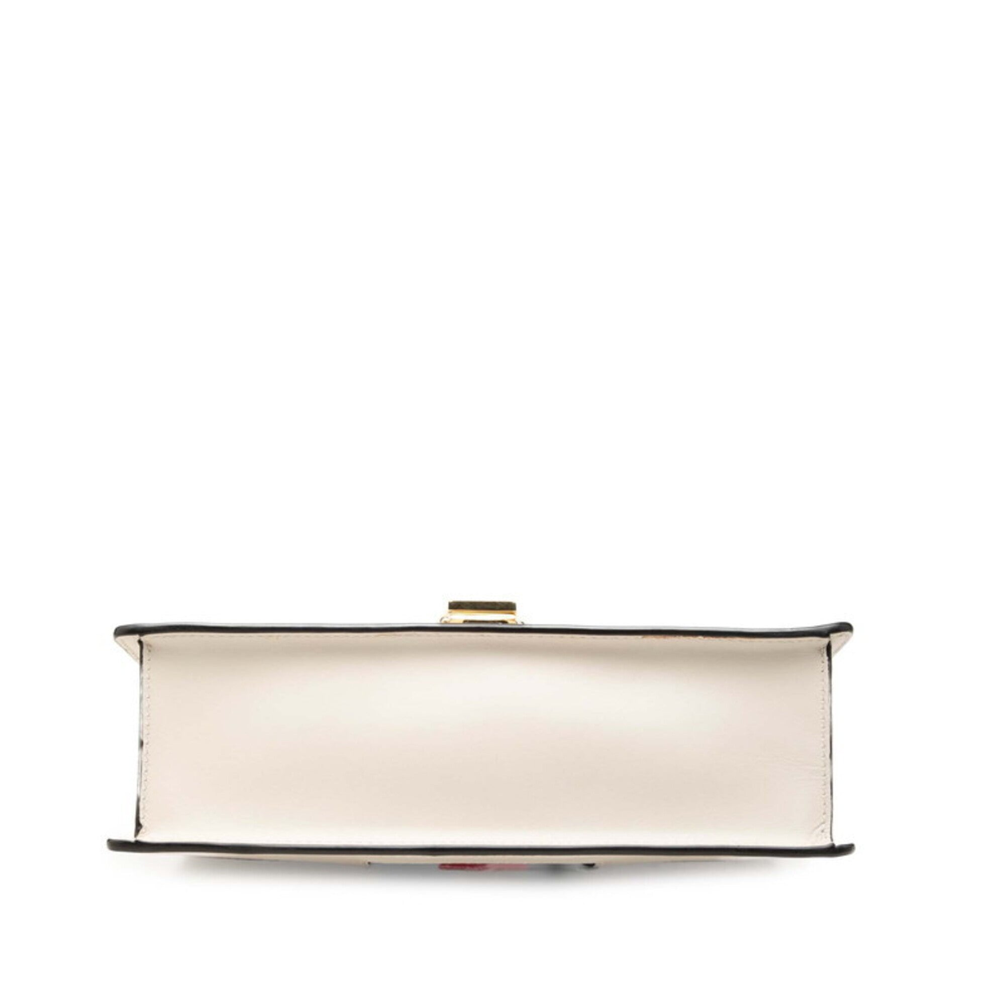 Gucci Sherry Line White Leather Handbag Shoulder Bag (Pre-Owned)