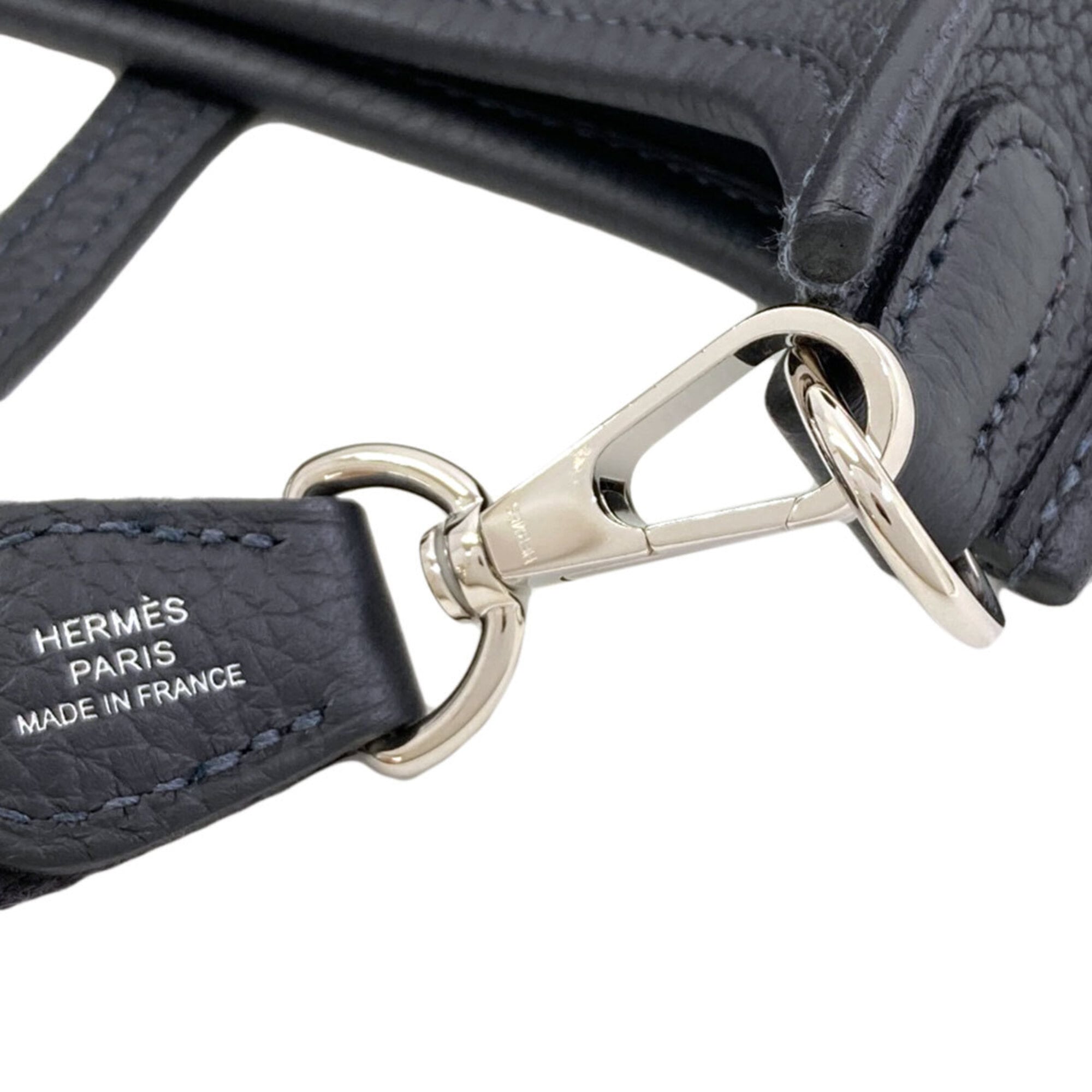 Hermes Navy Leather Shoulder Bag (Pre-Owned)
