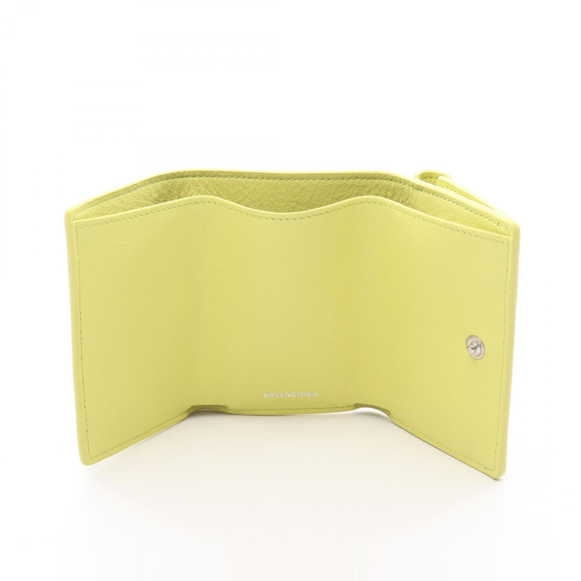 Balenciaga Yellow Leather Wallet (Tri-Fold) (Pre-Owned)