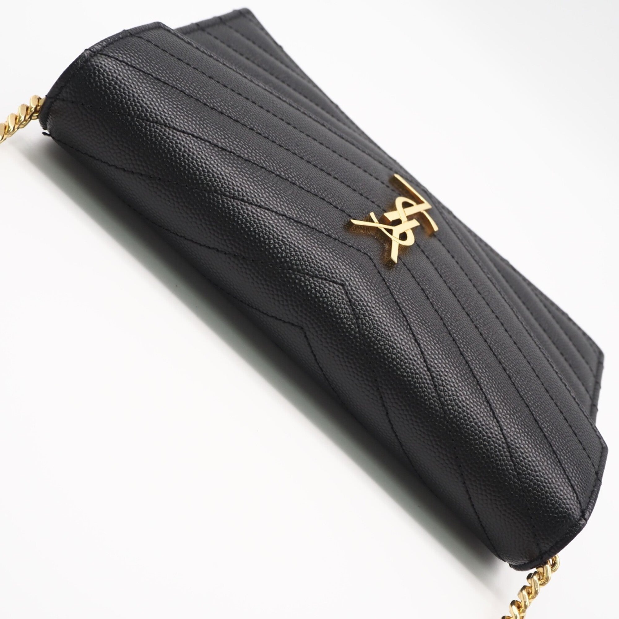 Yves Saint Laurent Black Chain/Shoulder Wallet (Pre-Owned)