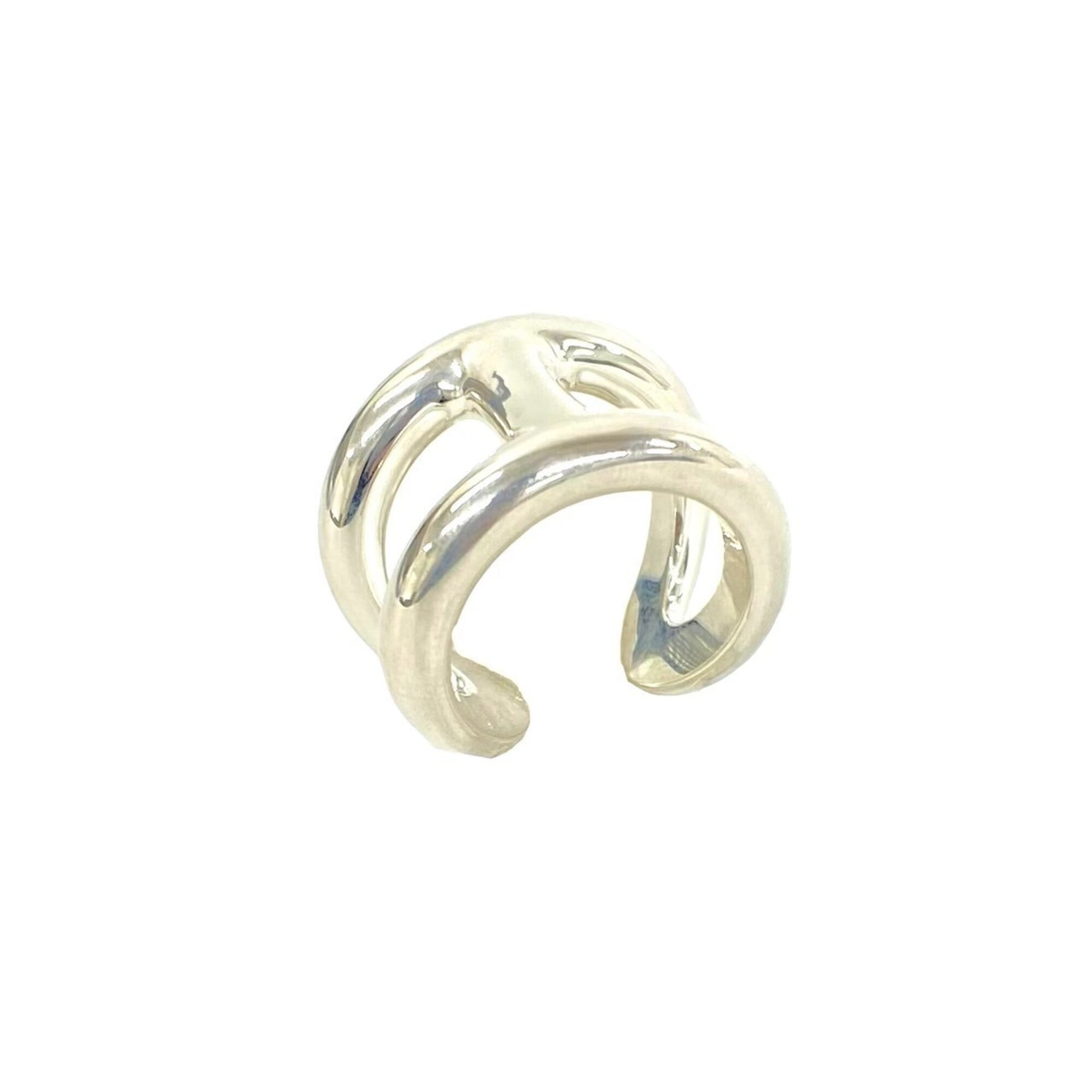 Hermes Silver Silver 925 Band Ring (Pre-Owned)