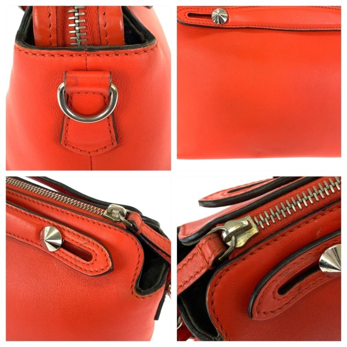Fendi Orange Leather Handbag Shoulder Bag (Pre-Owned)
