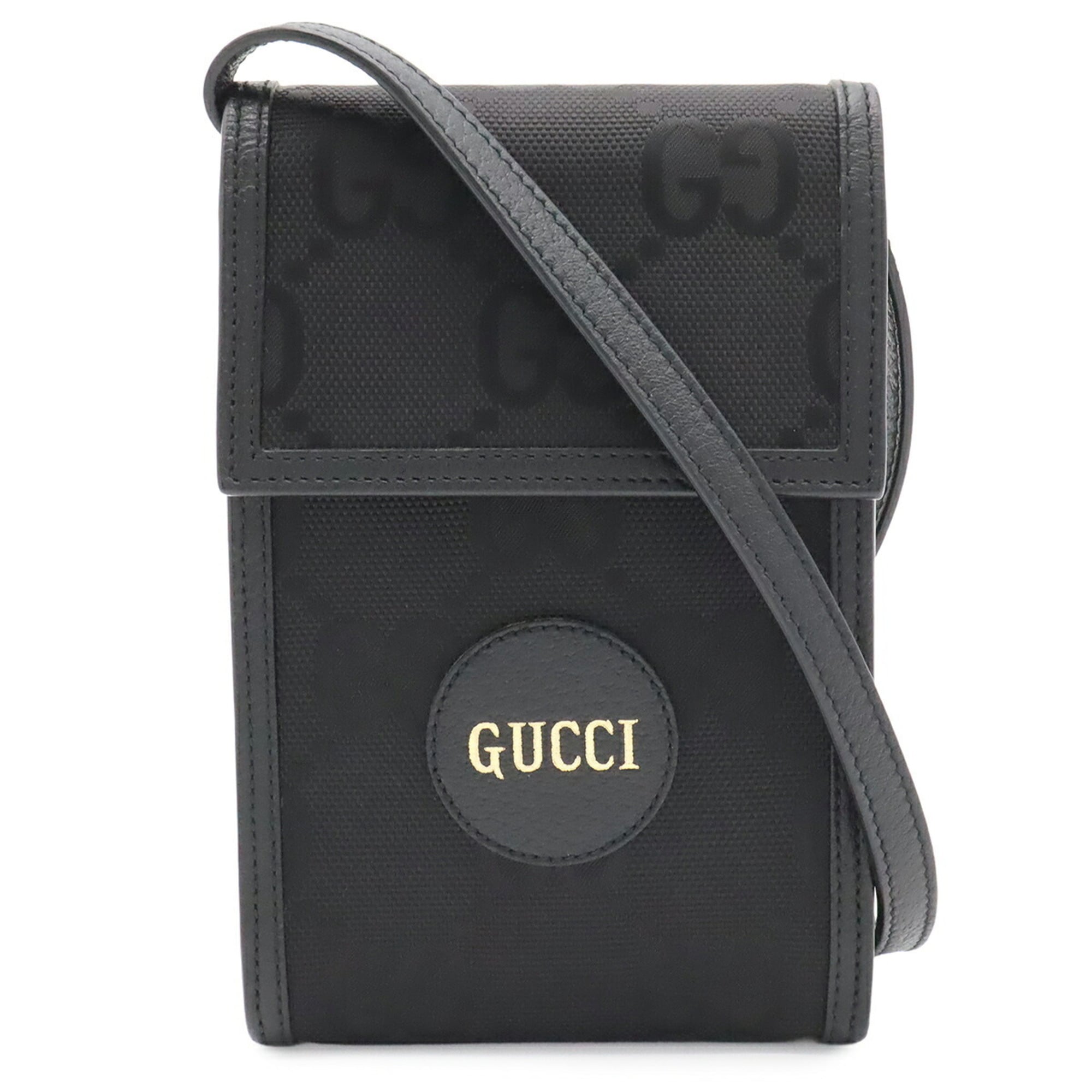 Gucci Black Nylon Canvas Leather Pochette Shoulder Bag (Pre-Owned)