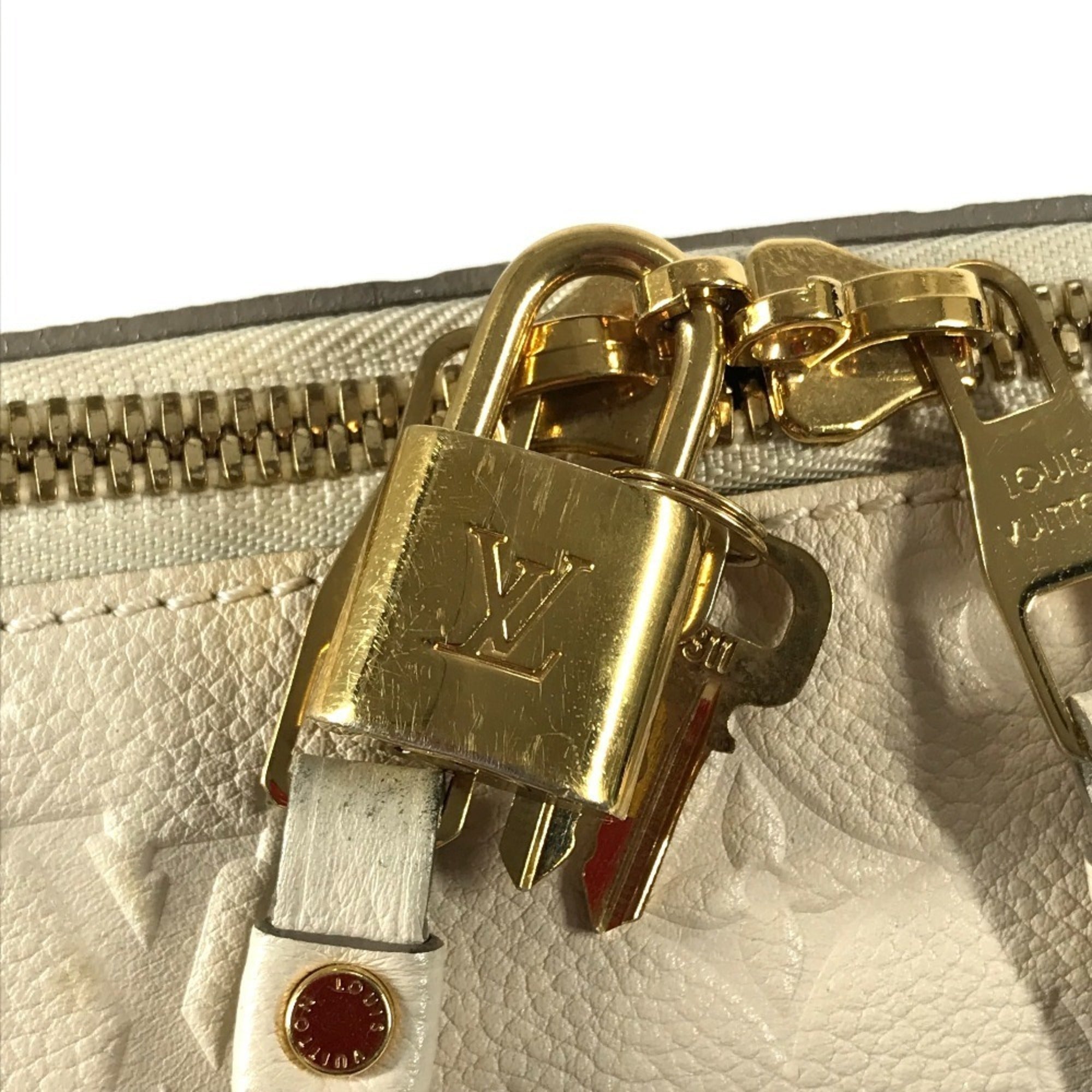 Louis Vuitton Neige White Monogram Empreinte Leather Shoulder Bag Tote Bag (Pre-Owned)