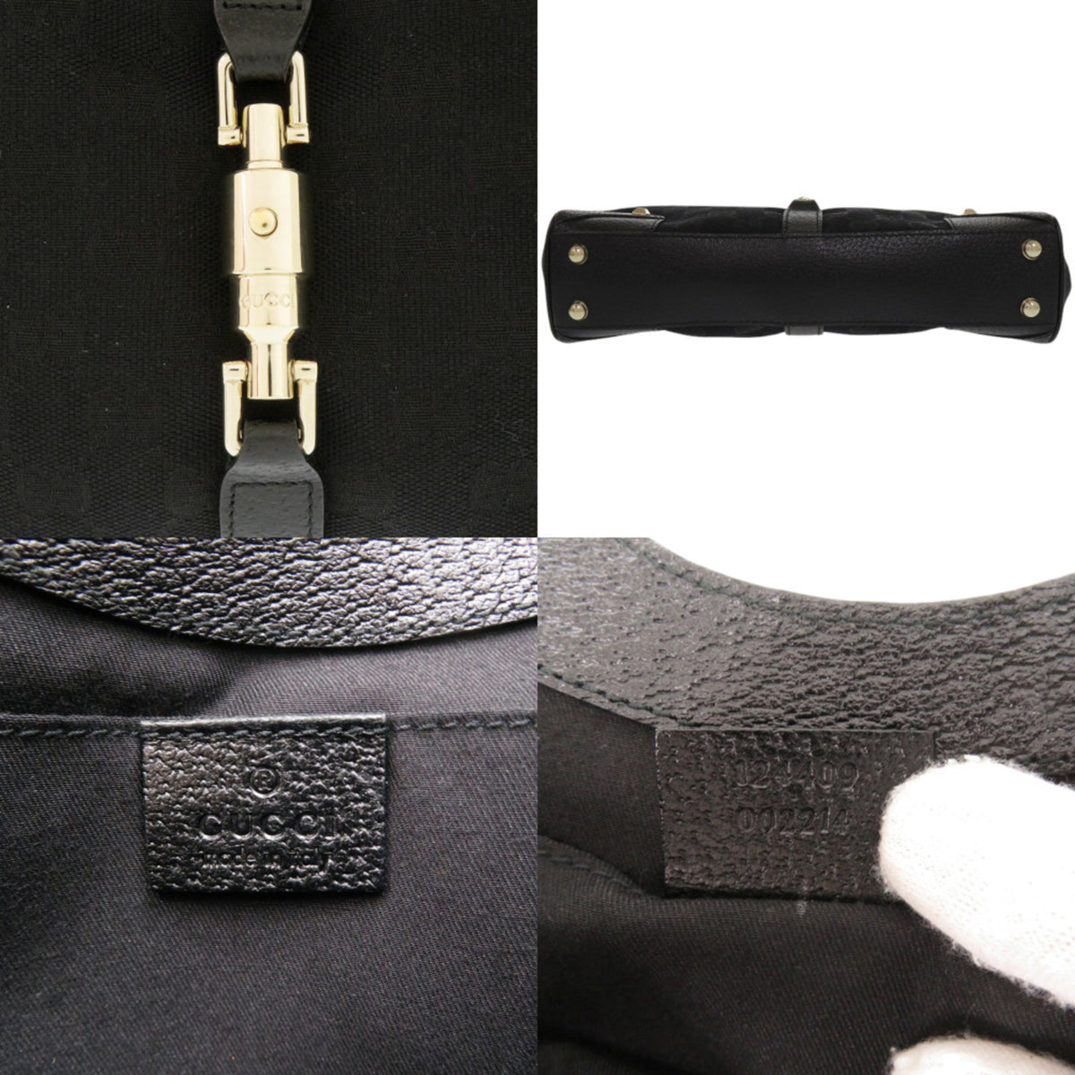 Gucci Black Canvas Cotton Canvas Handbag (Pre-Owned)