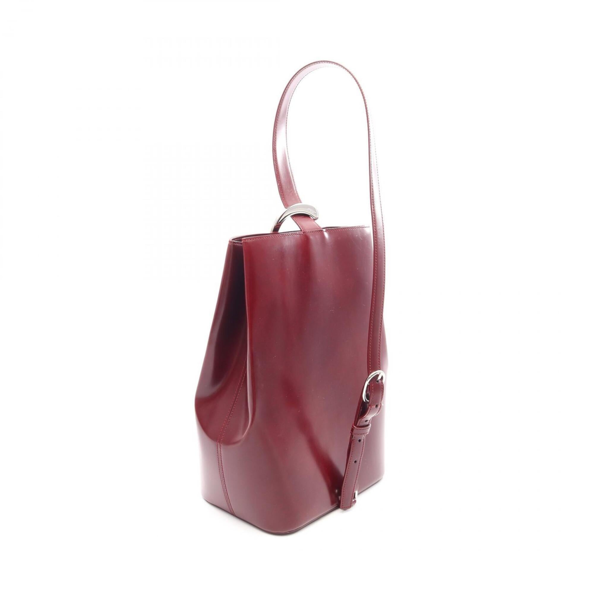 Cartier Bordeaux Leather Handbag Shoulder Bag (Pre-Owned)