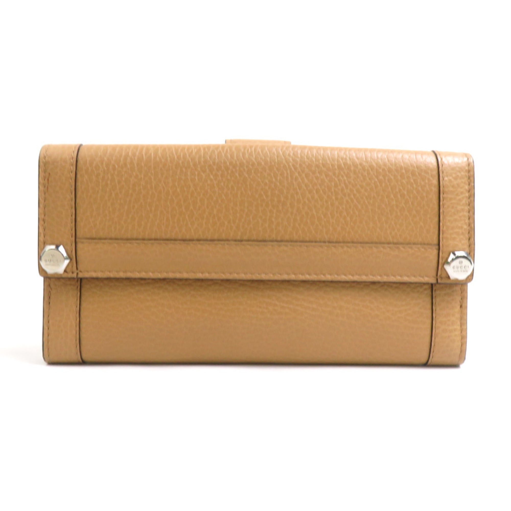 Gucci Brown Leather Long Wallet (Bi-Fold) (Pre-Owned)