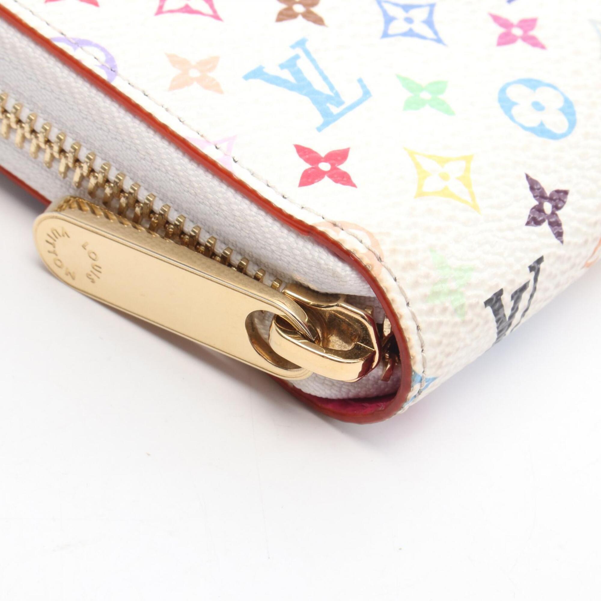 Louis Vuitton White Coated Canvas Monogram Multicolore Long Wallet (Bi-Fold) (Pre-Owned)