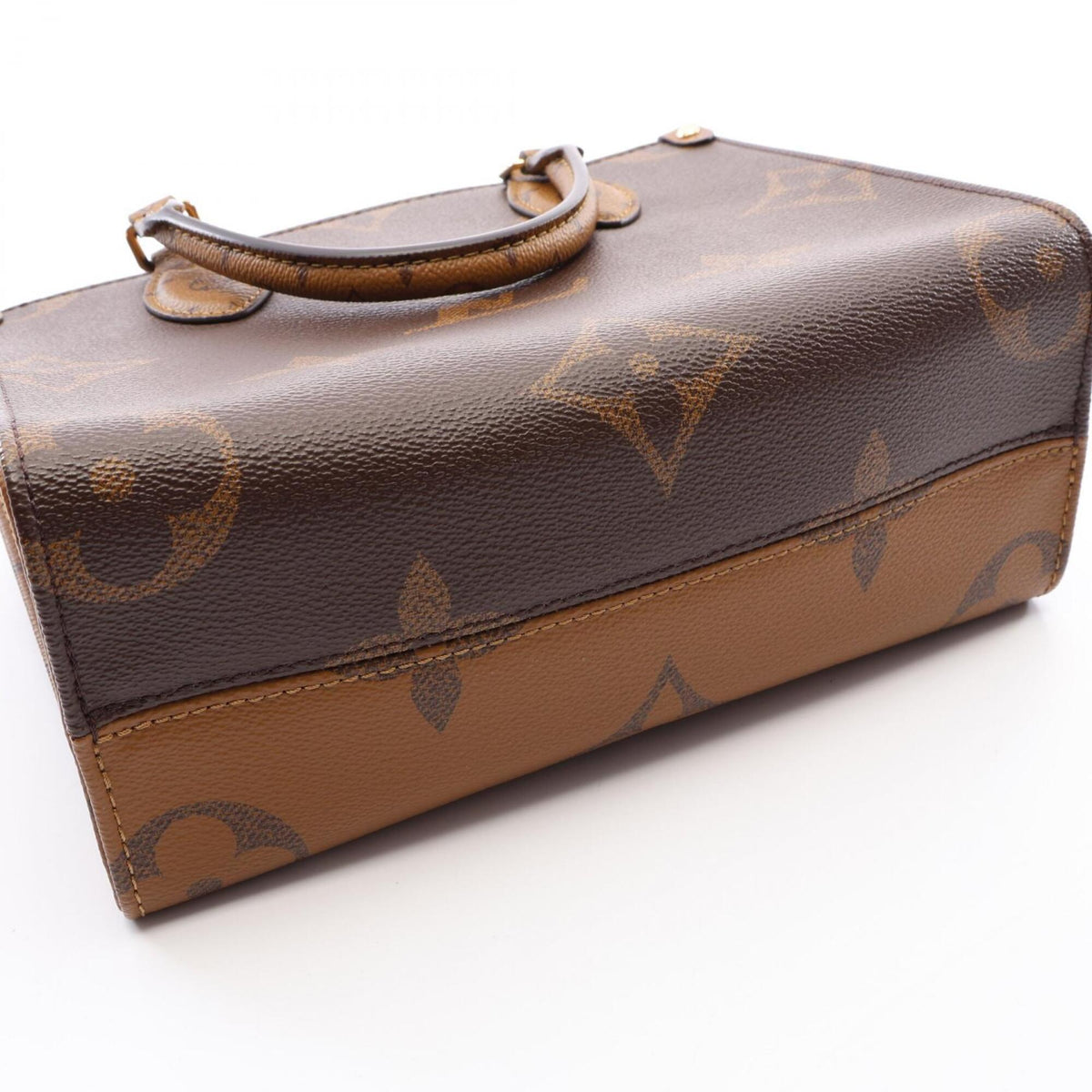 Louis Vuitton Beige Brown Coated Canvas Handbag Pouch (Pre-Owned)