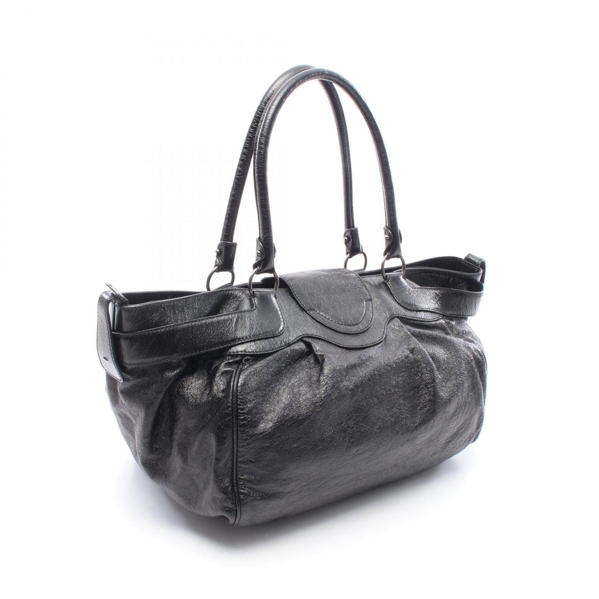 Salvatore Ferragamo Black Leather Shoulder Bag (Pre-Owned)